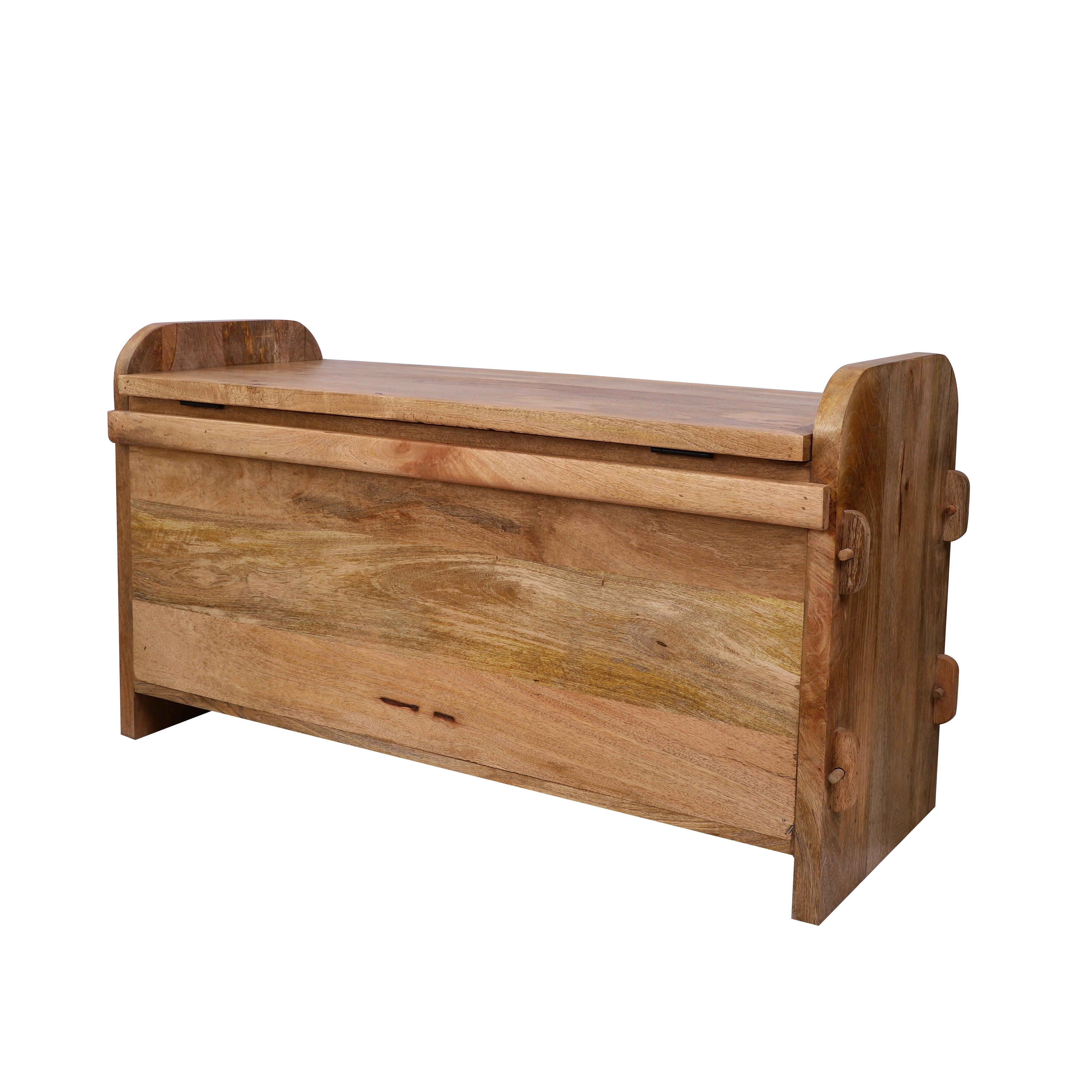 Carved Wooden Storage Box/Bench (Medium)