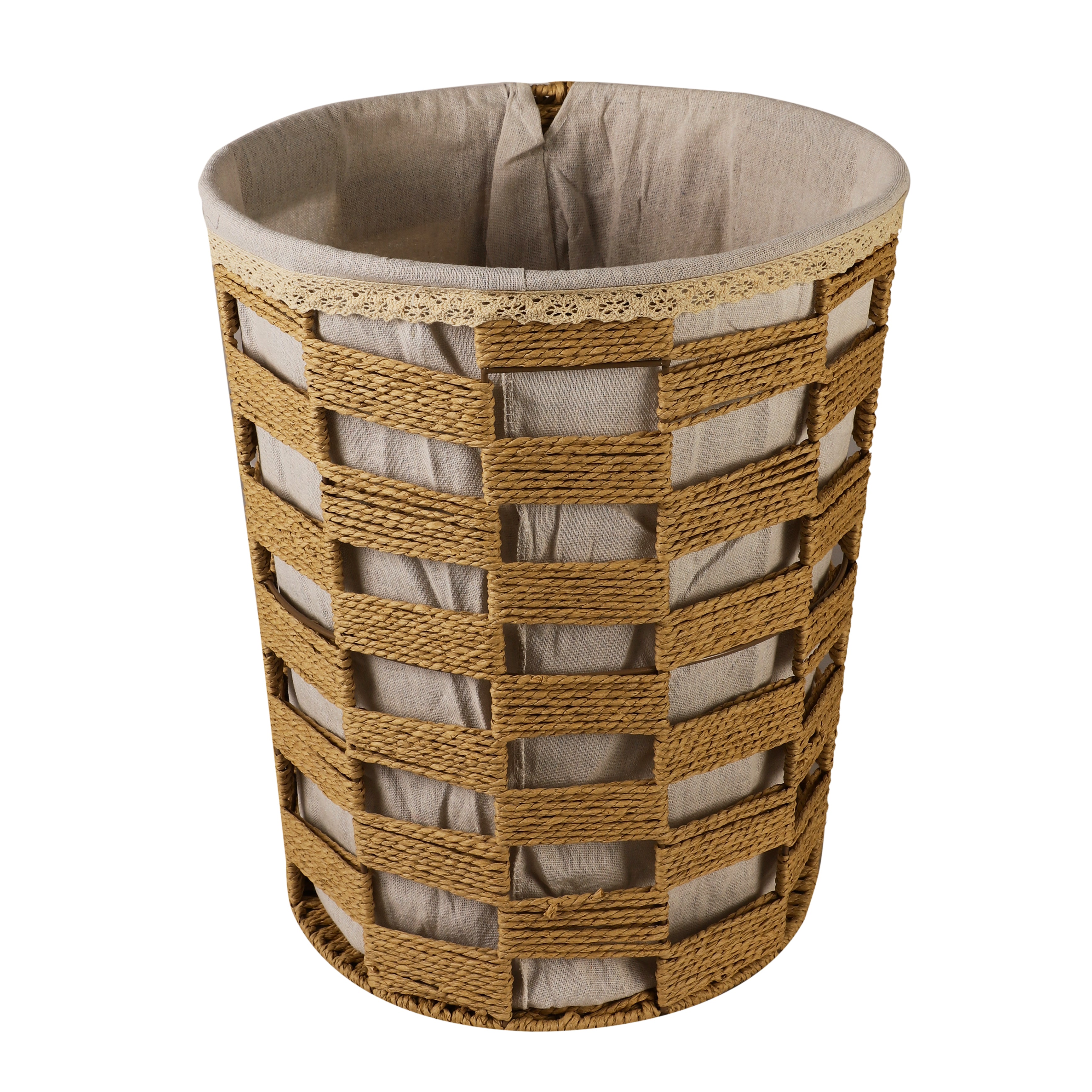 Rustic Jute Laundry Basket with Lid (Single)