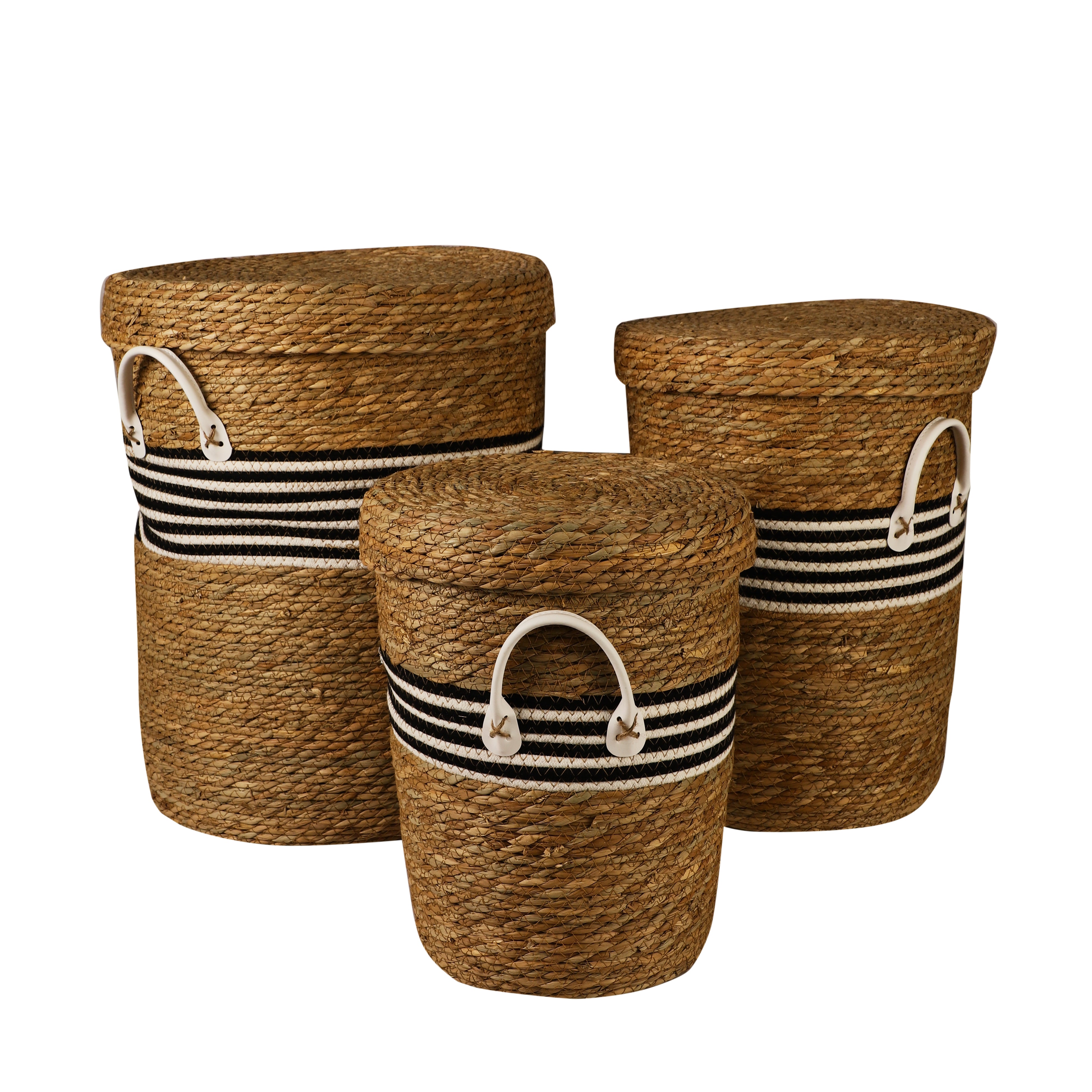 Jute Laundry Basket with Lid and Handle (Single)