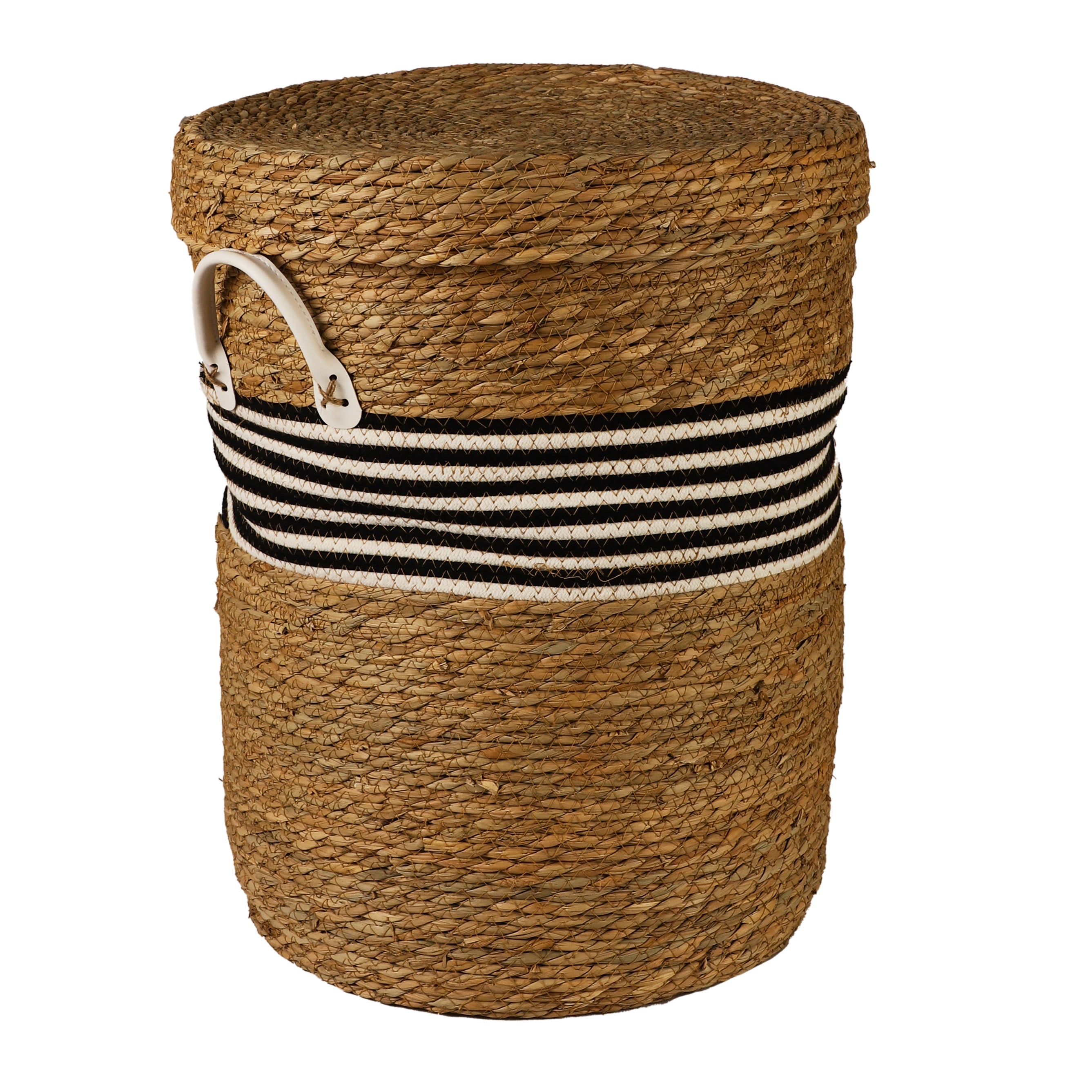 Jute Laundry Basket with Lid and Handle (Single)