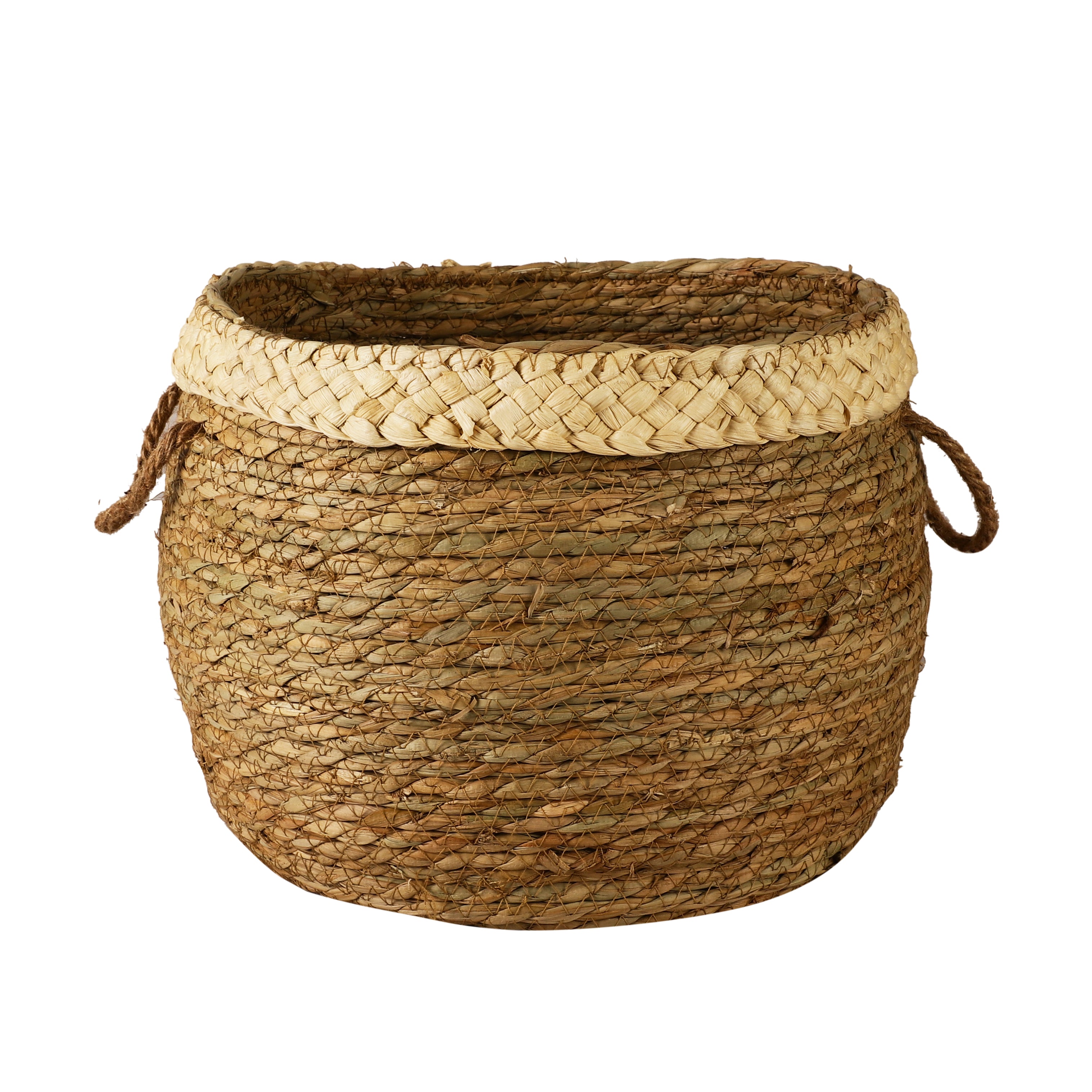 Jute Plant Baskets with Handle (Set of 3)