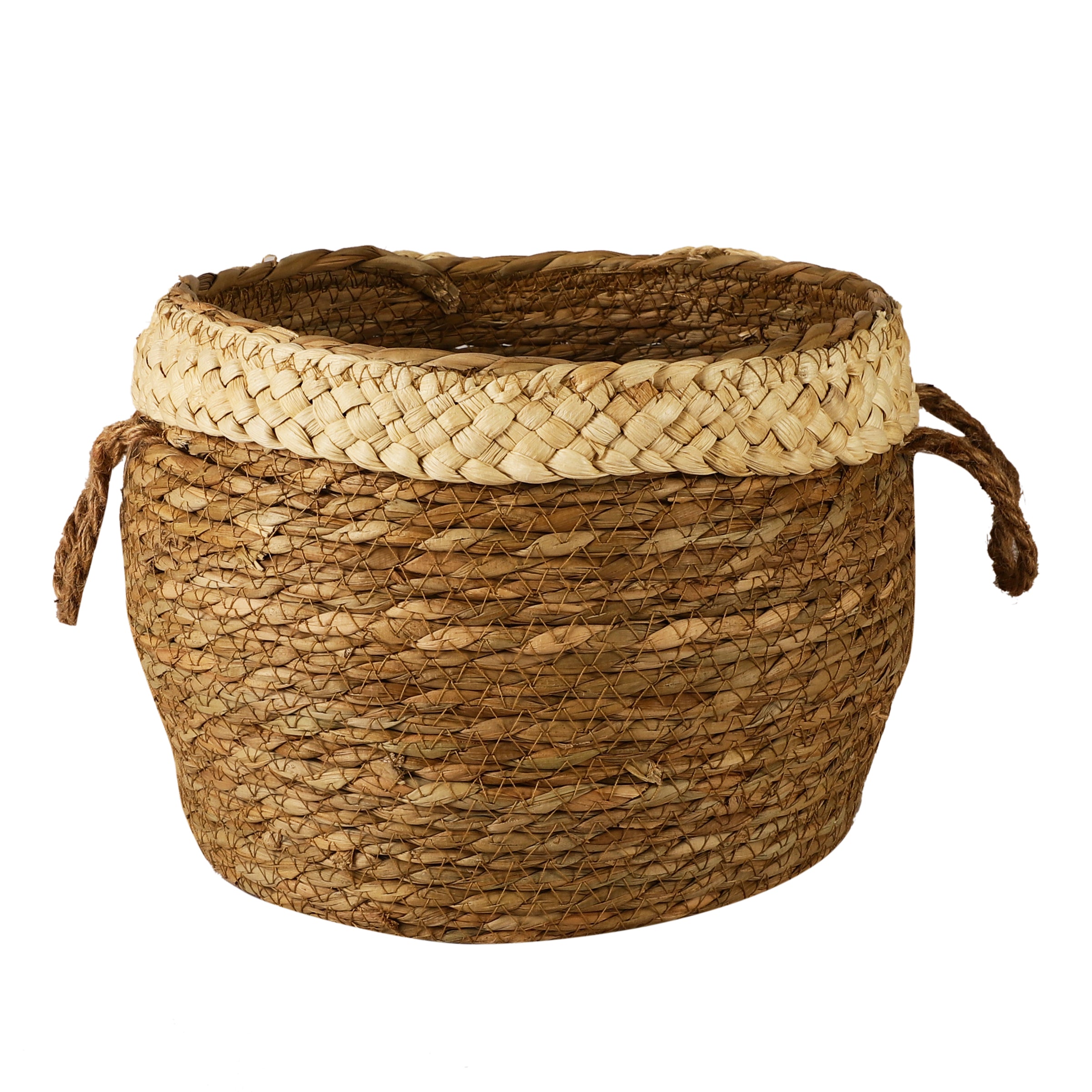 Jute Plant Baskets with Handle (Set of 3)