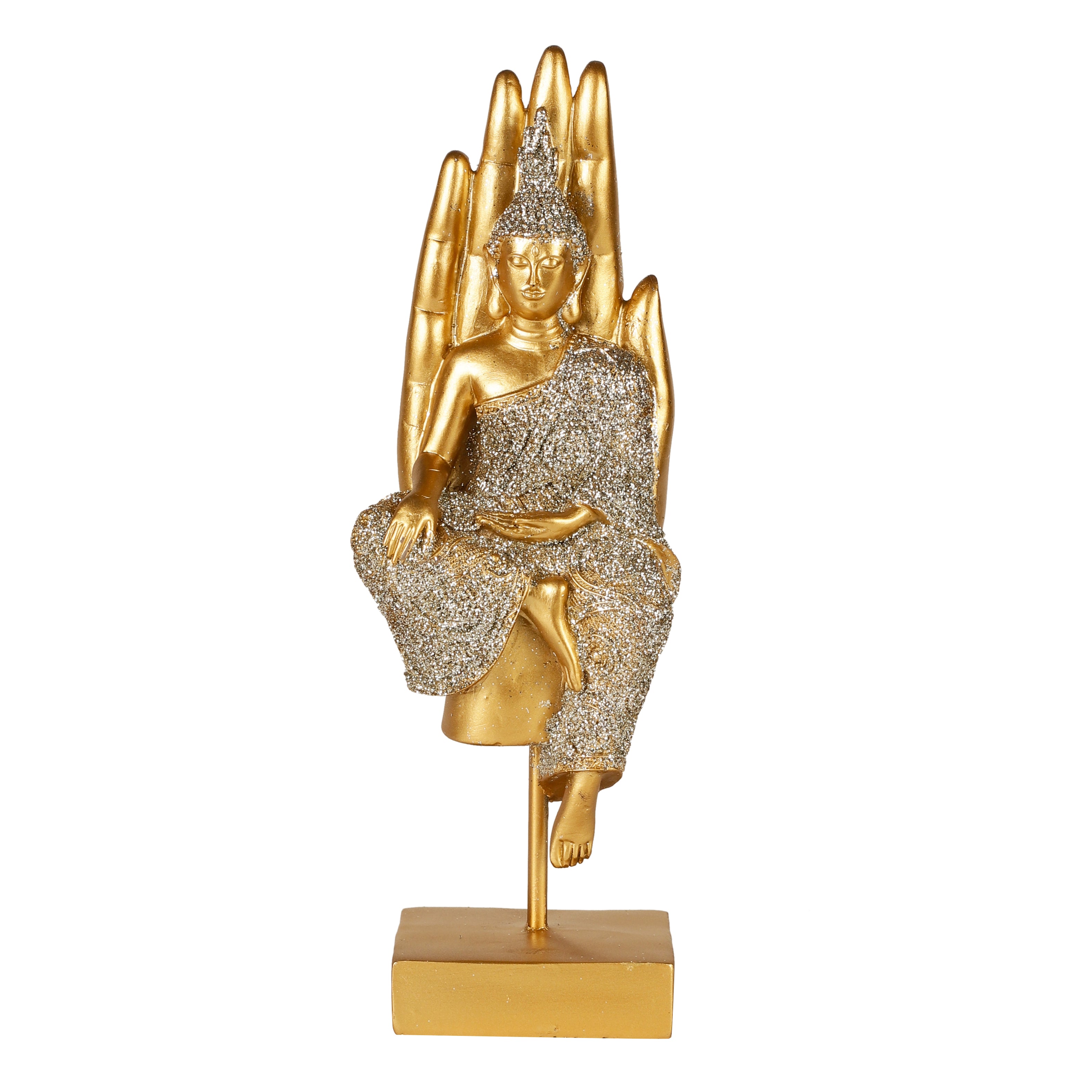 Shimmering Gold Palm Buddha