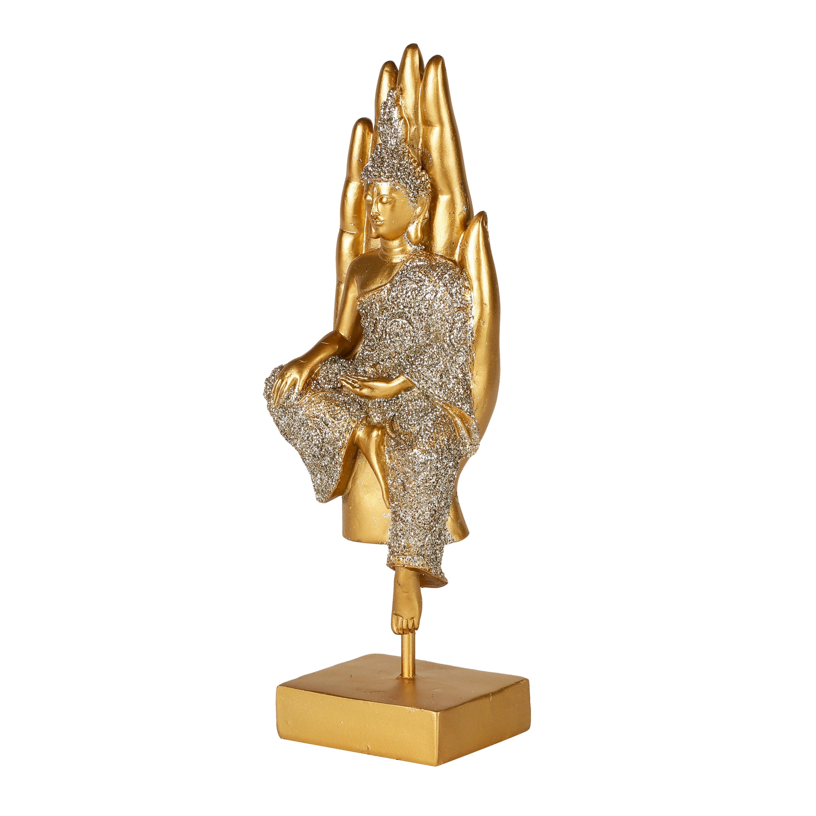 Shimmering Gold Palm Buddha