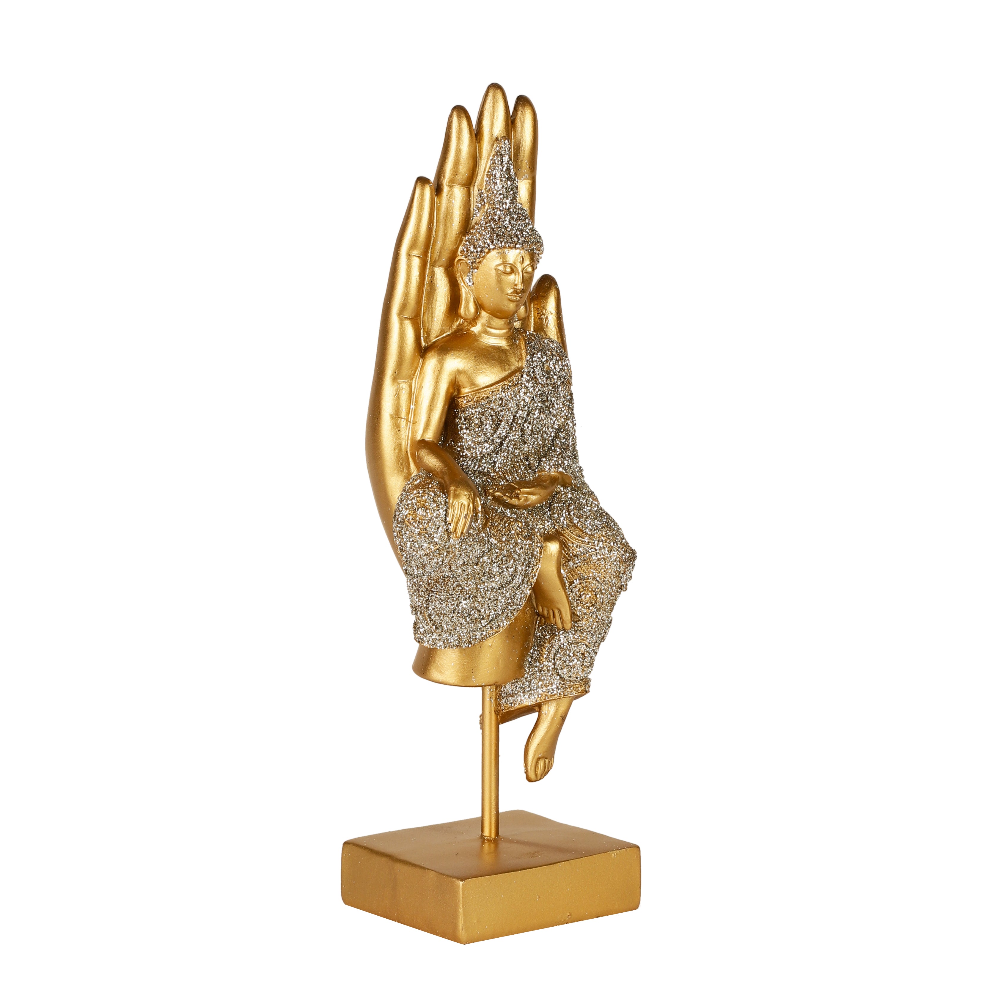 Shimmering Gold Palm Buddha