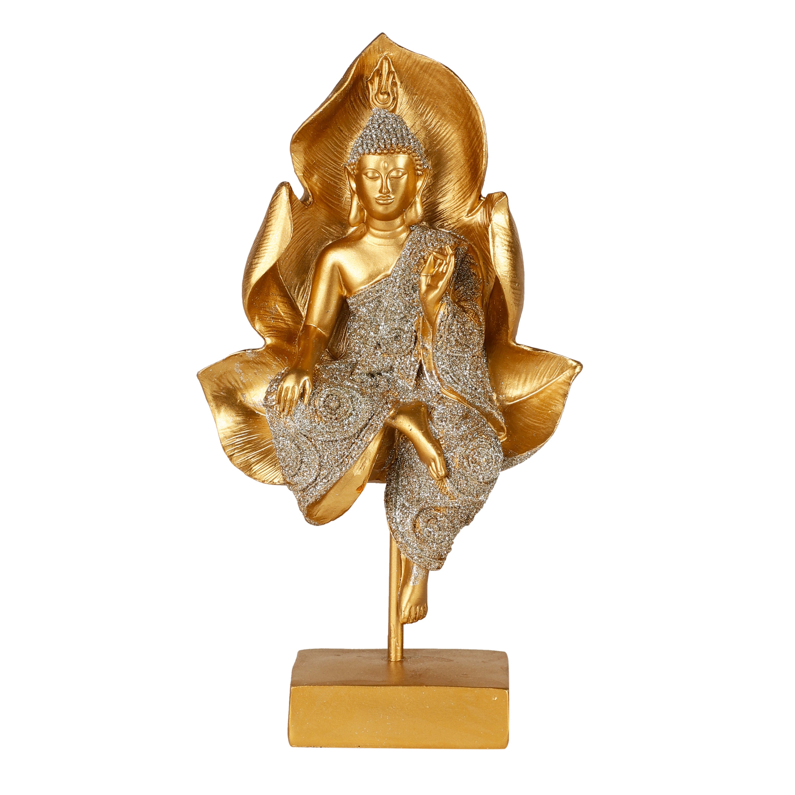 Shimmering Gold Lotus Buddha