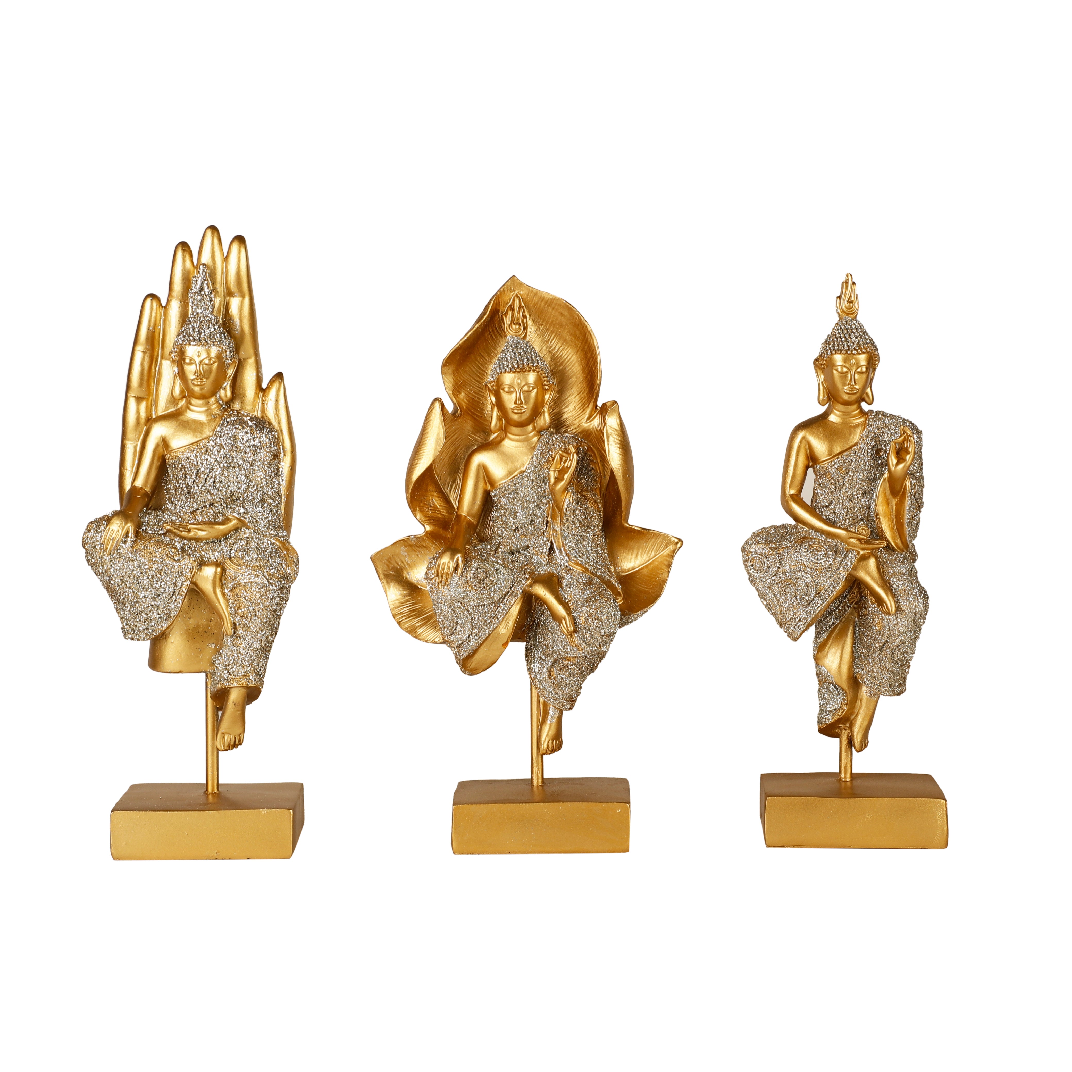 Shimmering Gold Buddhas (Set of 3)