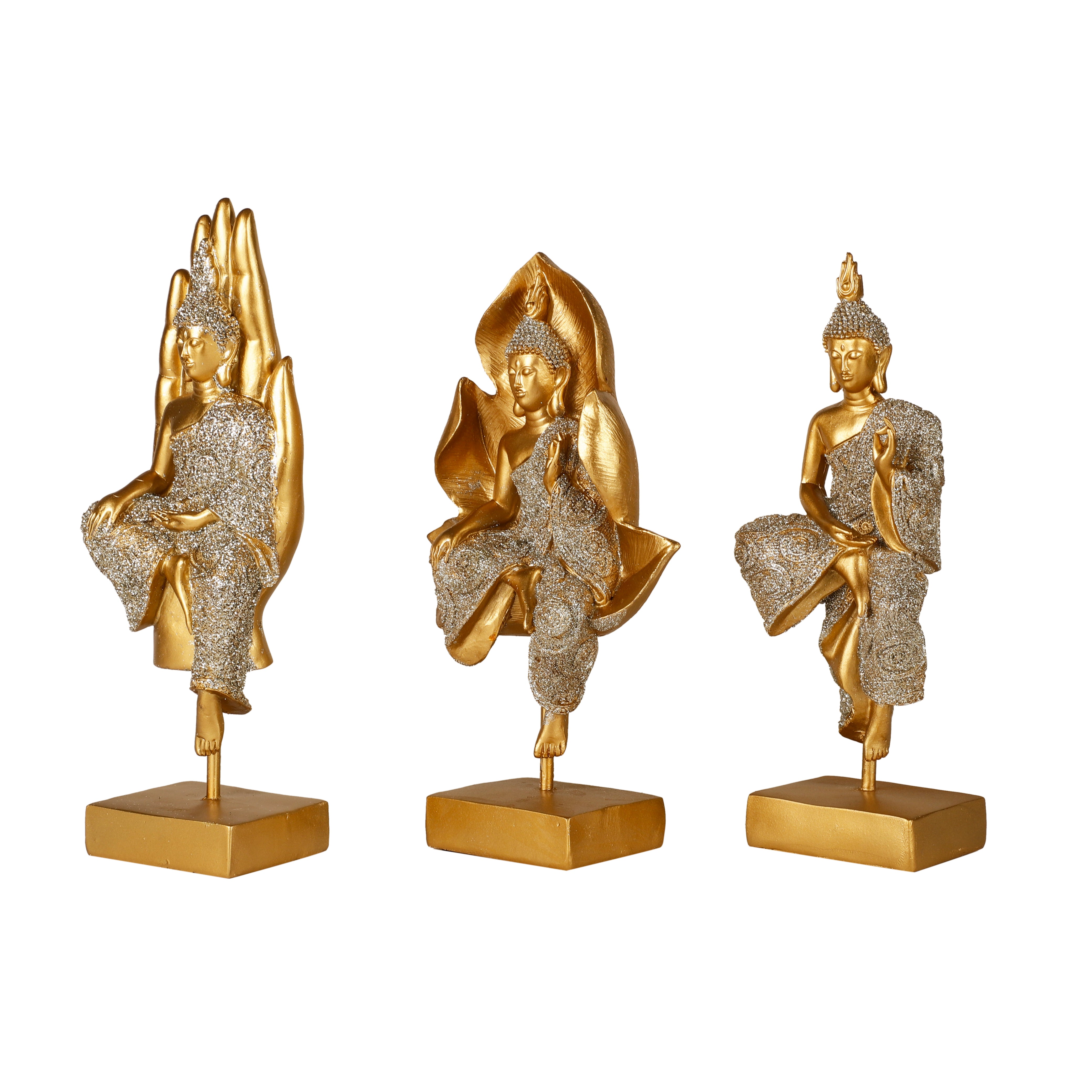 Shimmering Gold Buddhas (Set of 3)