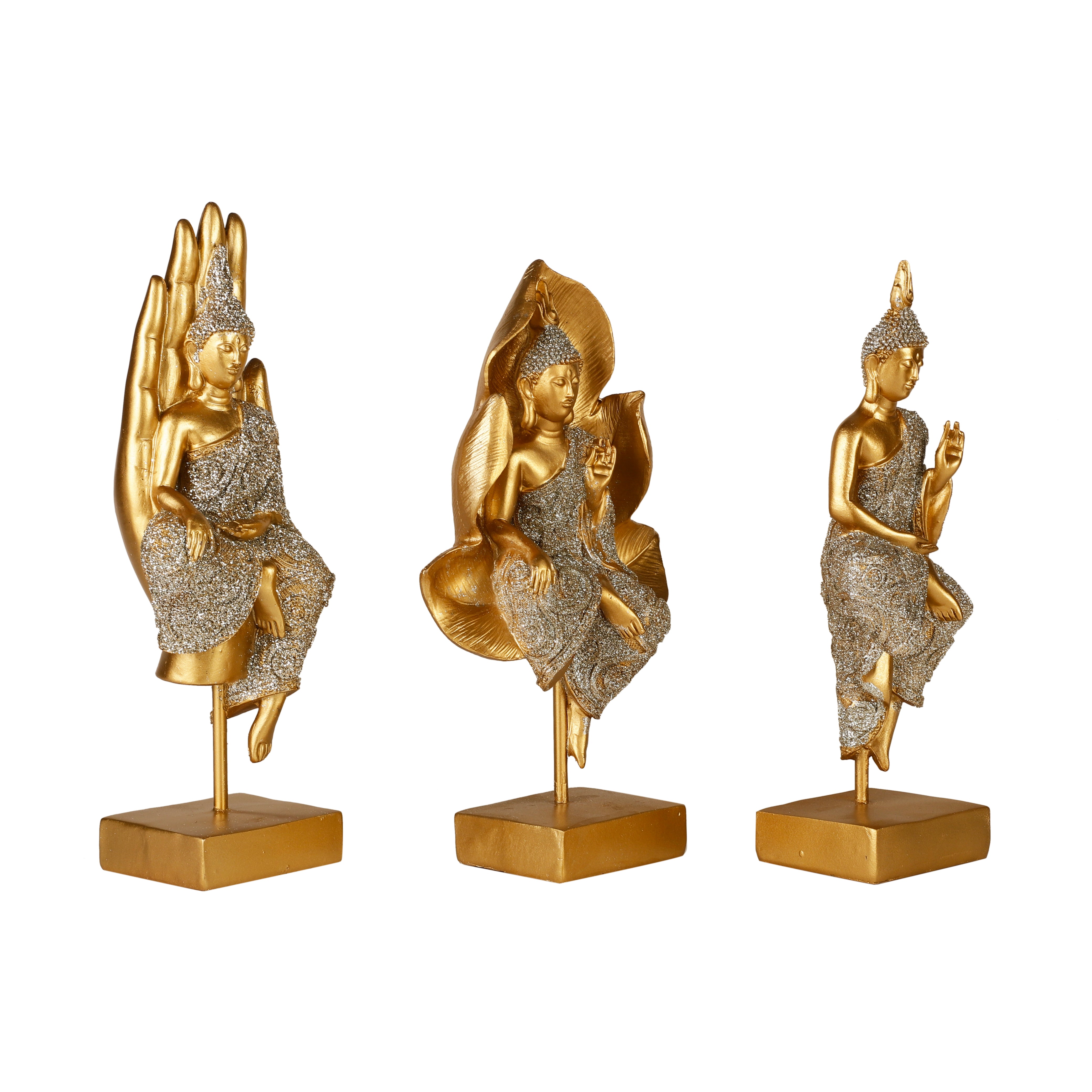 Shimmering Gold Buddhas (Set of 3)