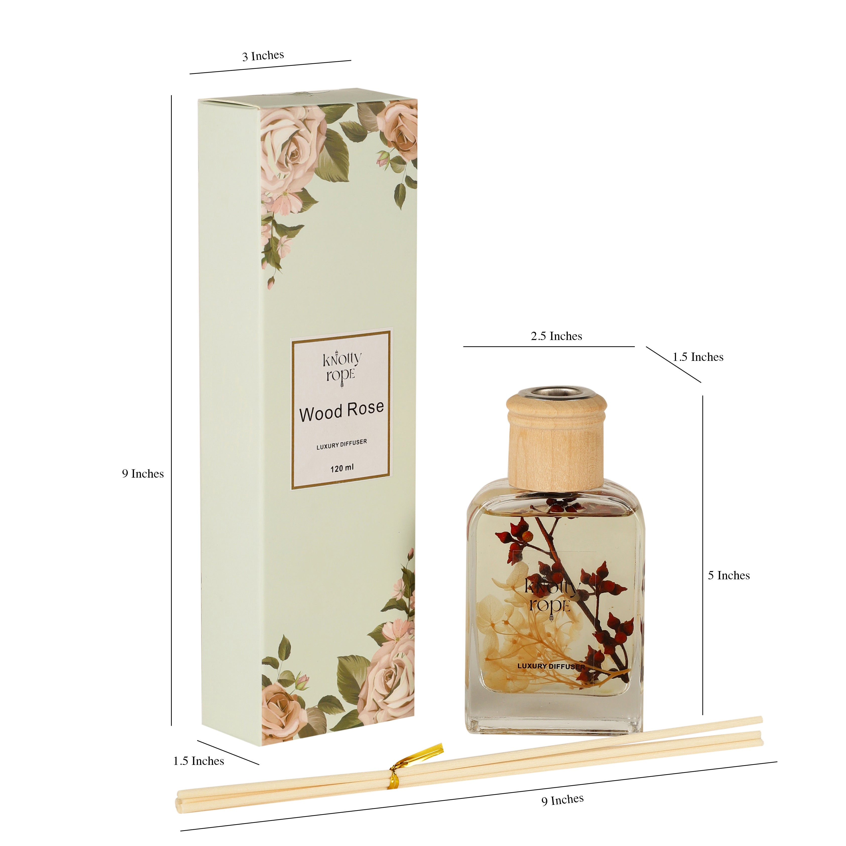 Wood Rose Luxury Reed Diffuser