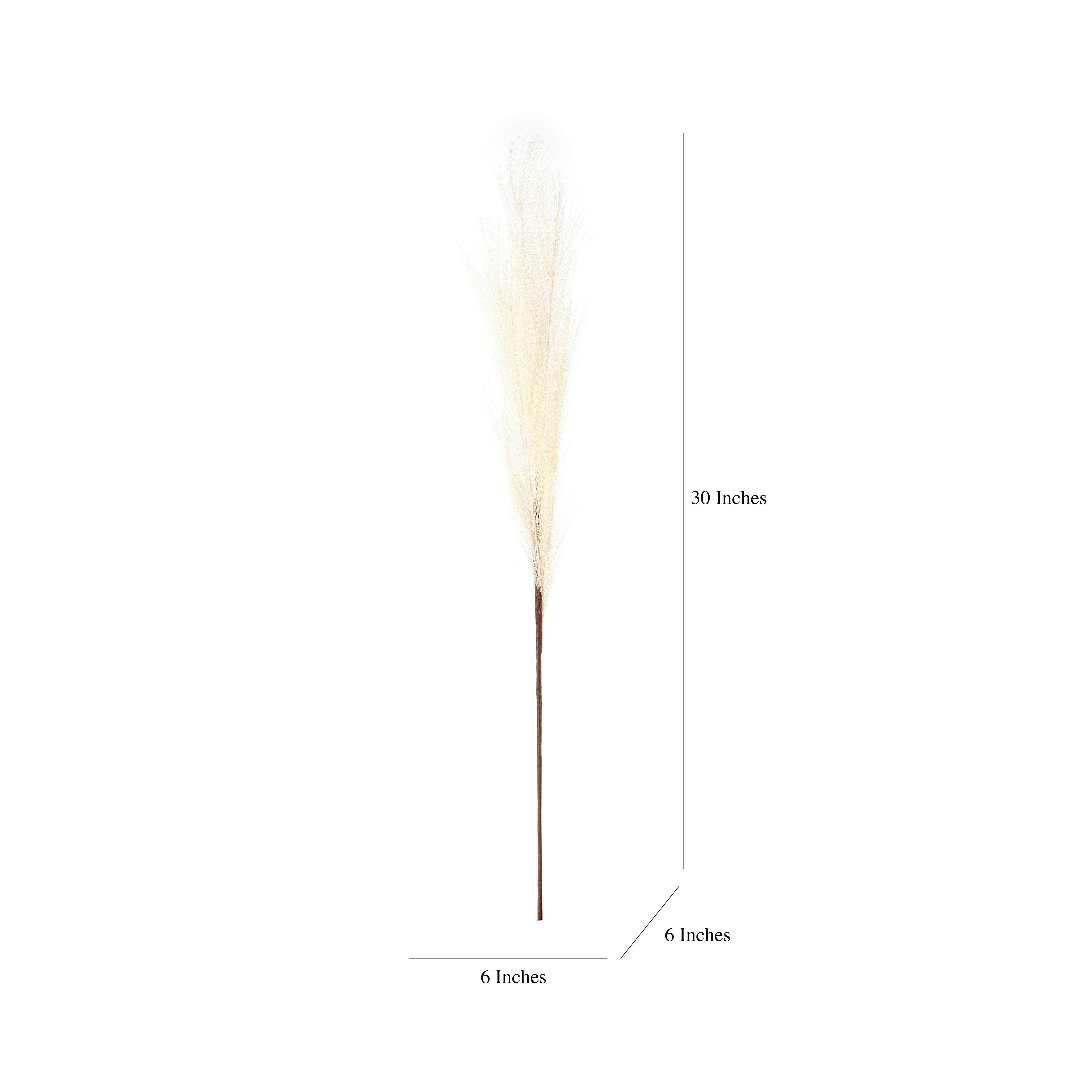 Cream Faux Pampas Grass Stick (Set of 5)