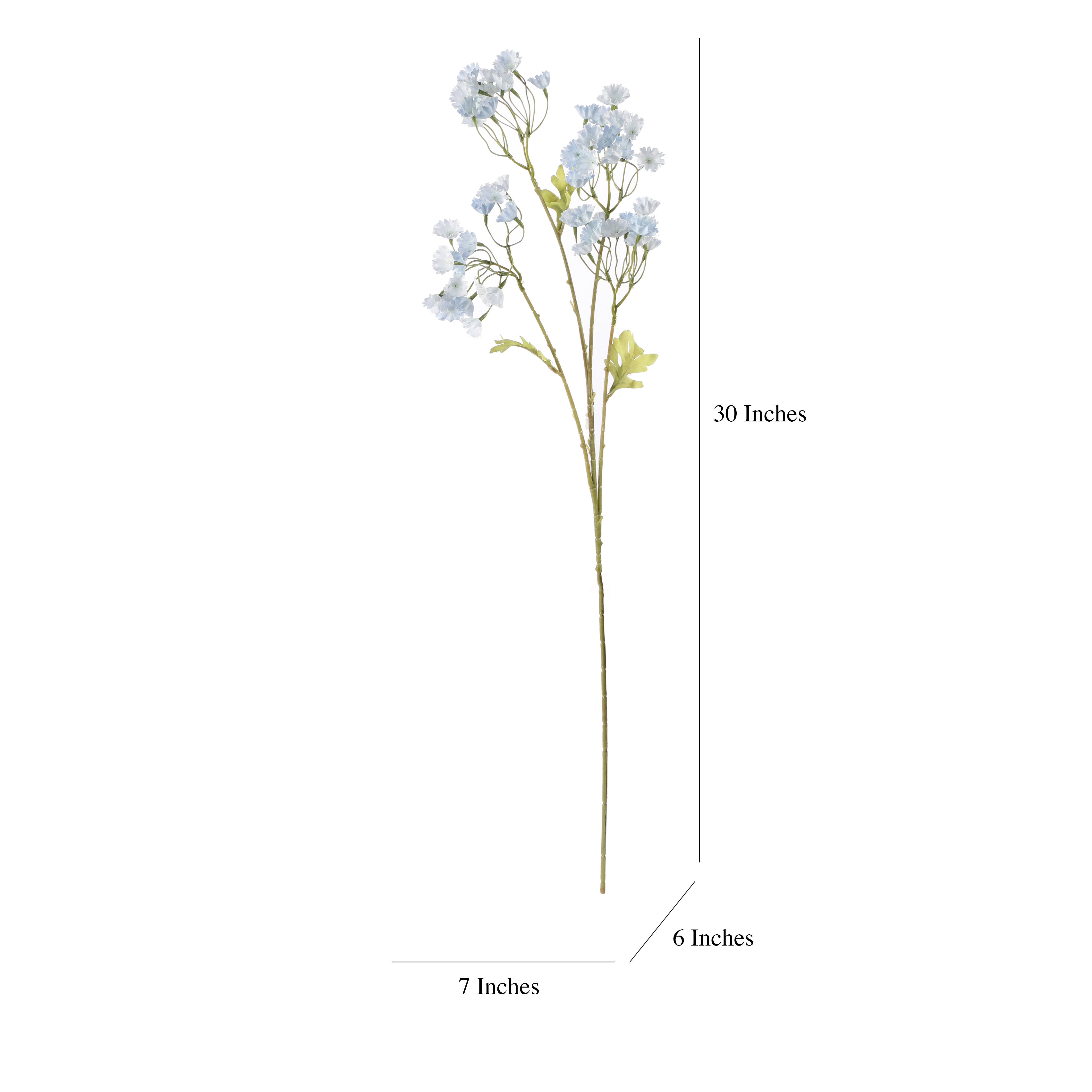 Faux Blue Baby's Breath Flower Stick (Single)