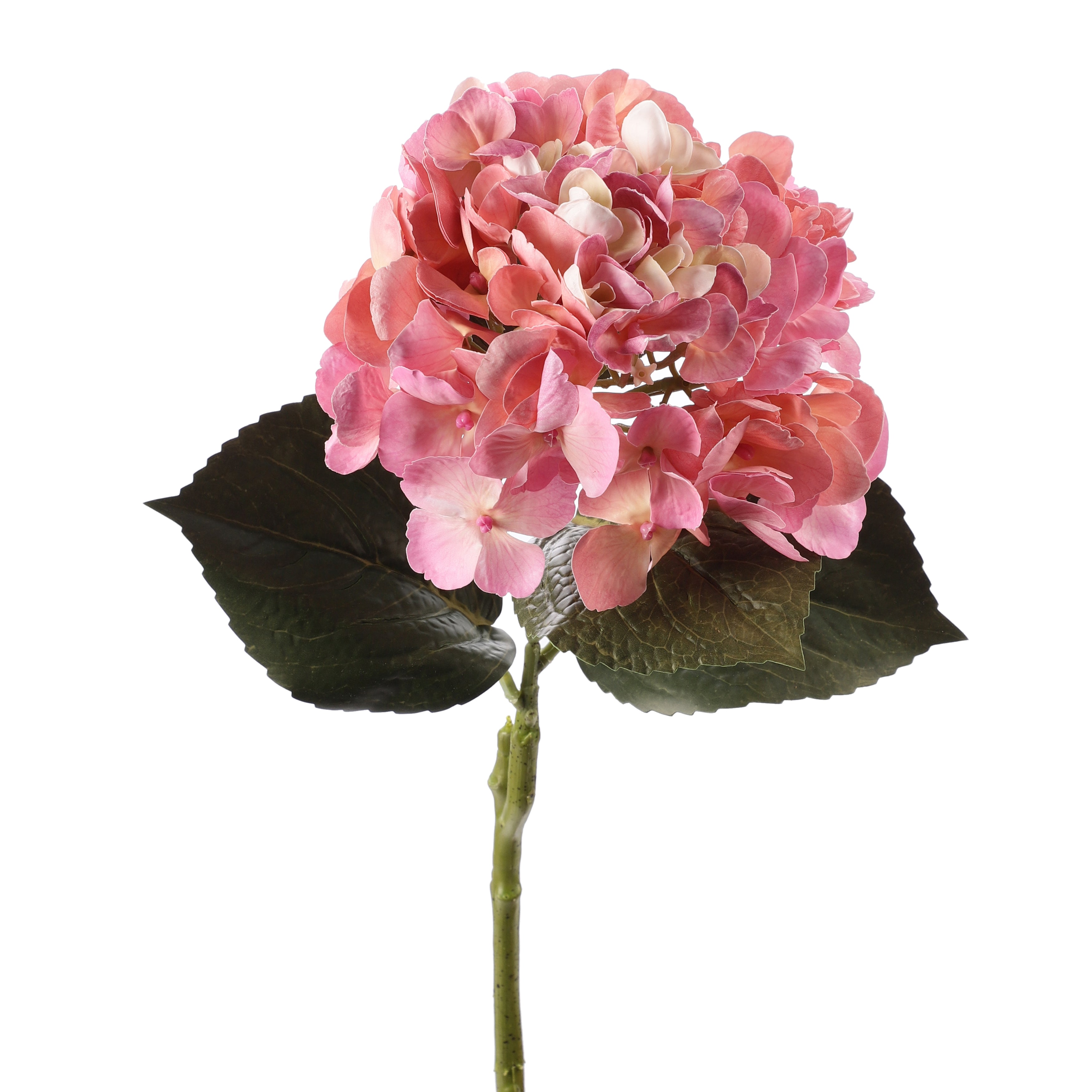 Faux Dual Shade Pink Hydrangea Stick (Single)