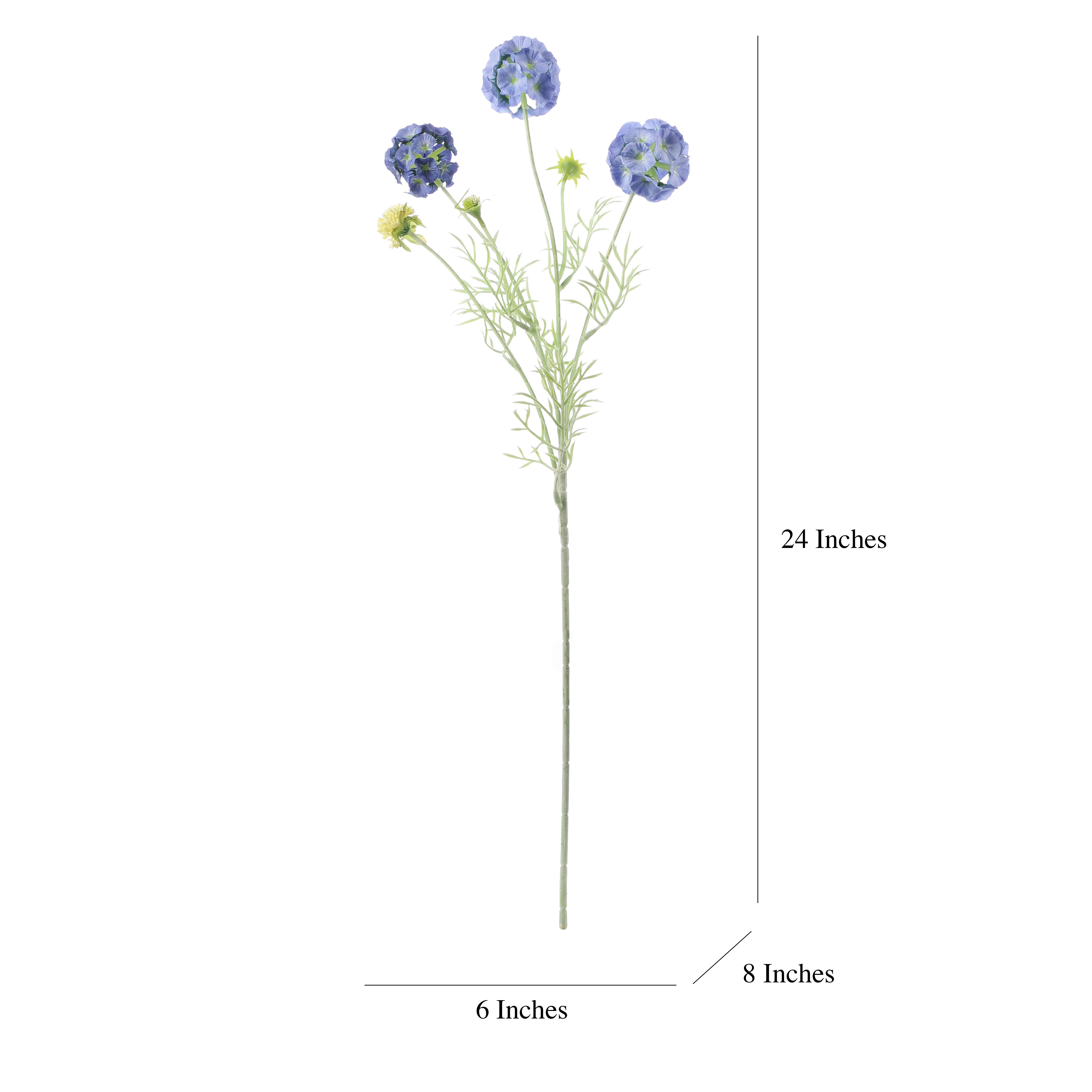 Faux Blue Scabiosa Stellata Stem (Single)