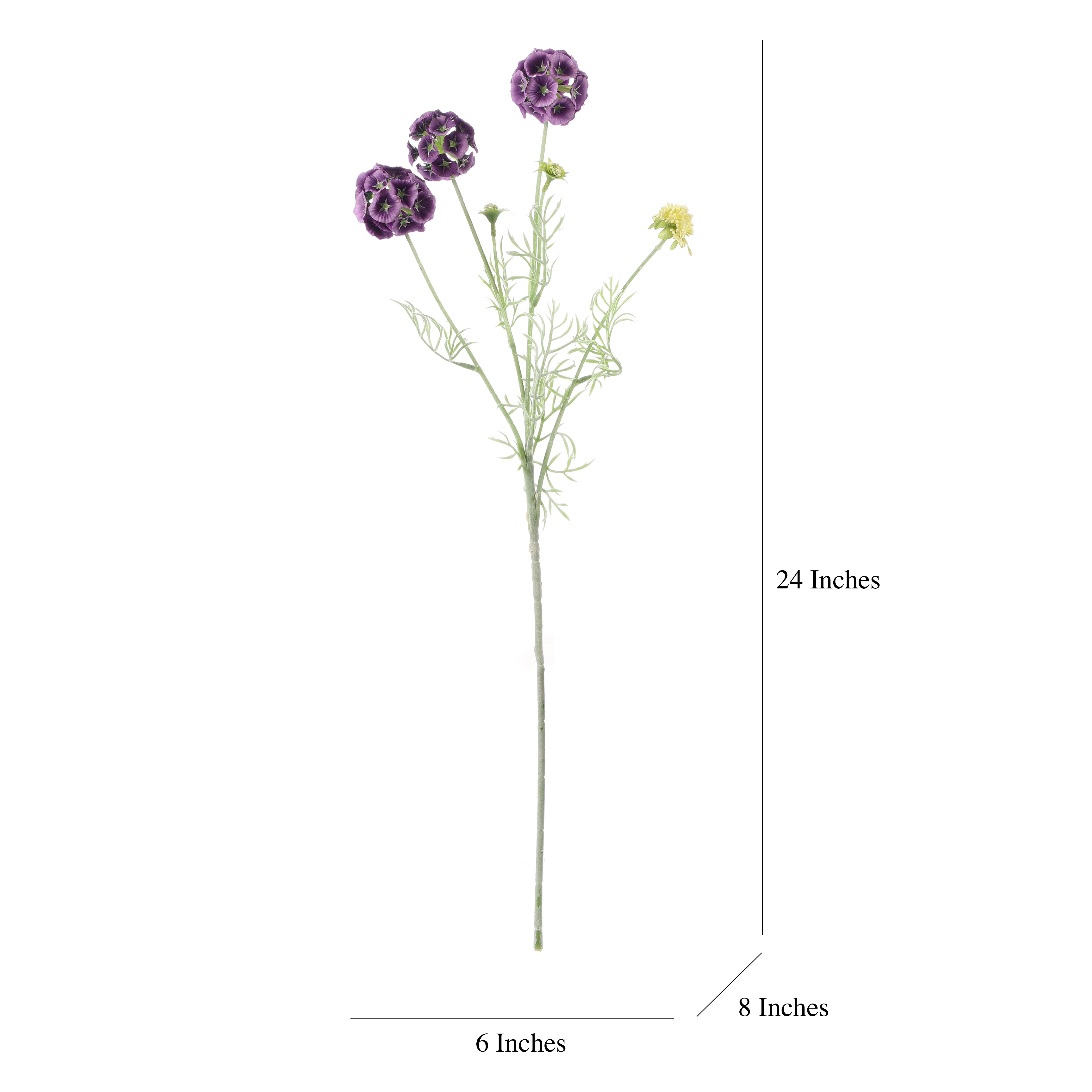 Faux Purple Scabiosa Stellata Stem (Single)