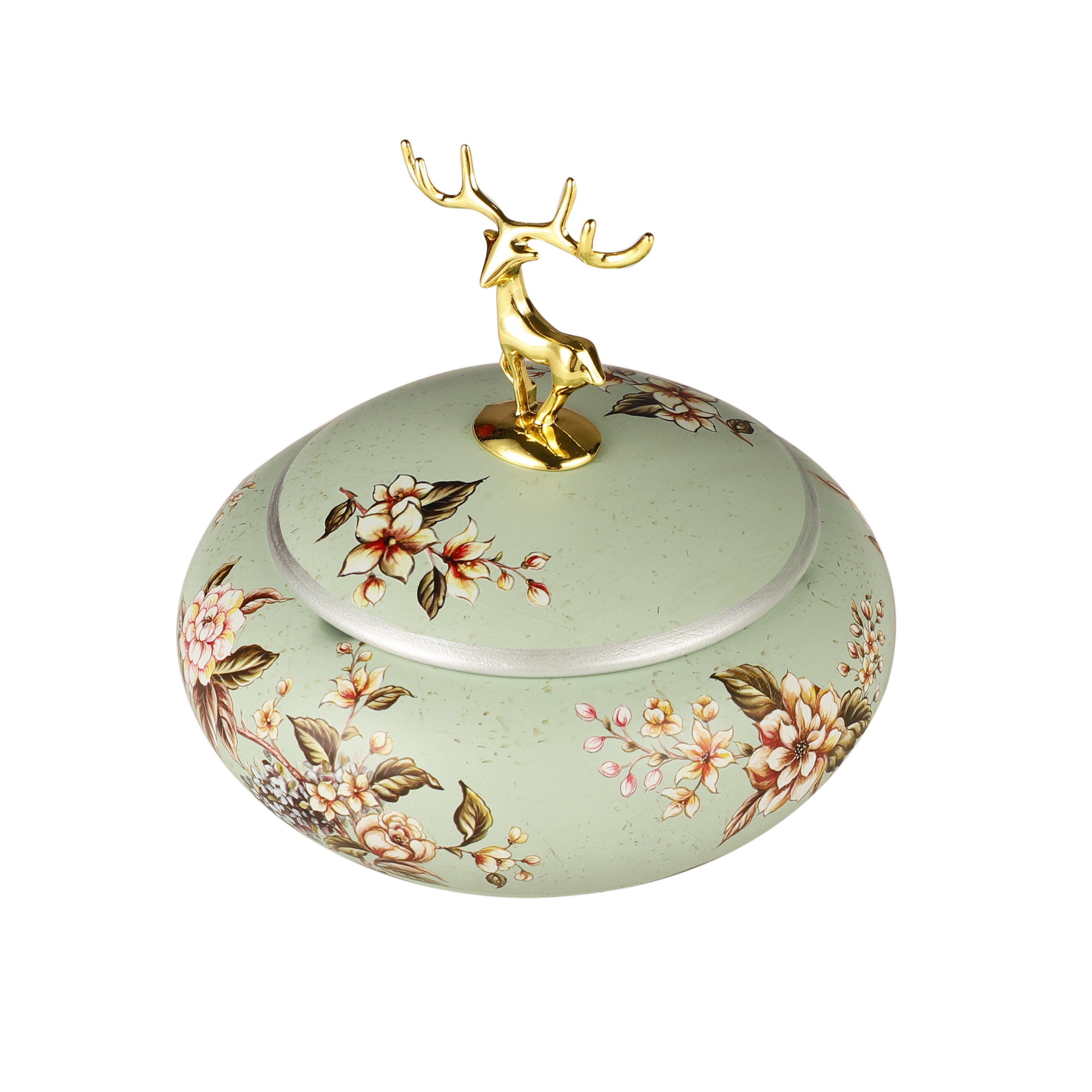 Gardenia Green Jar With Stag Top