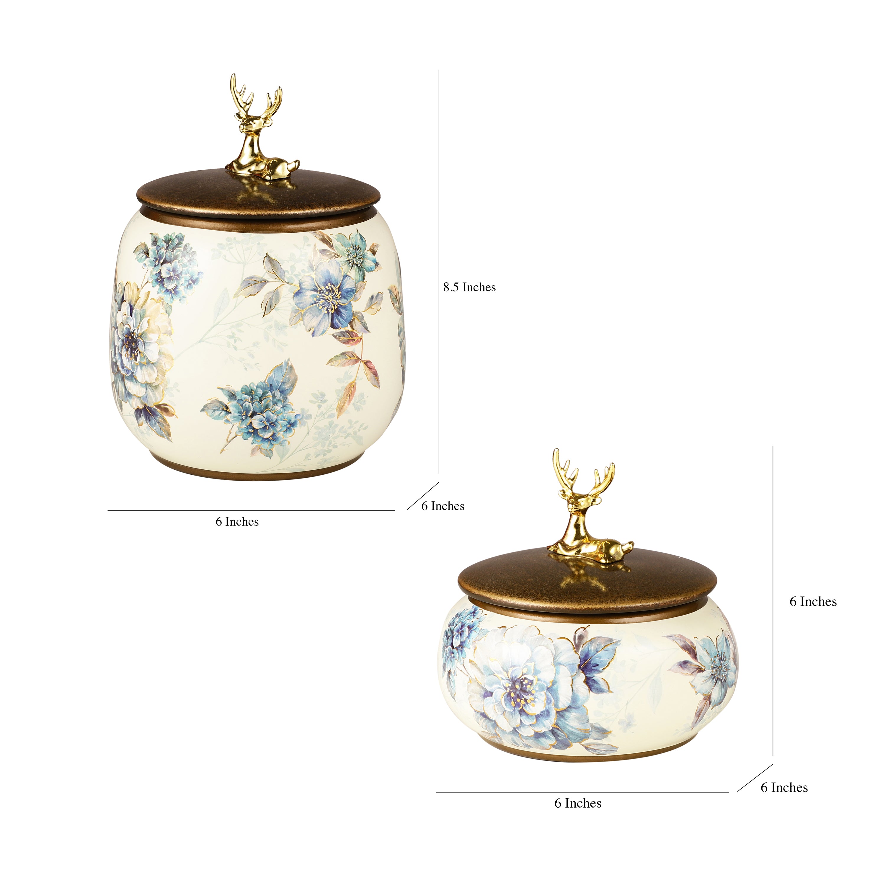 Camellia Ceramic Jars With Lid (Single)