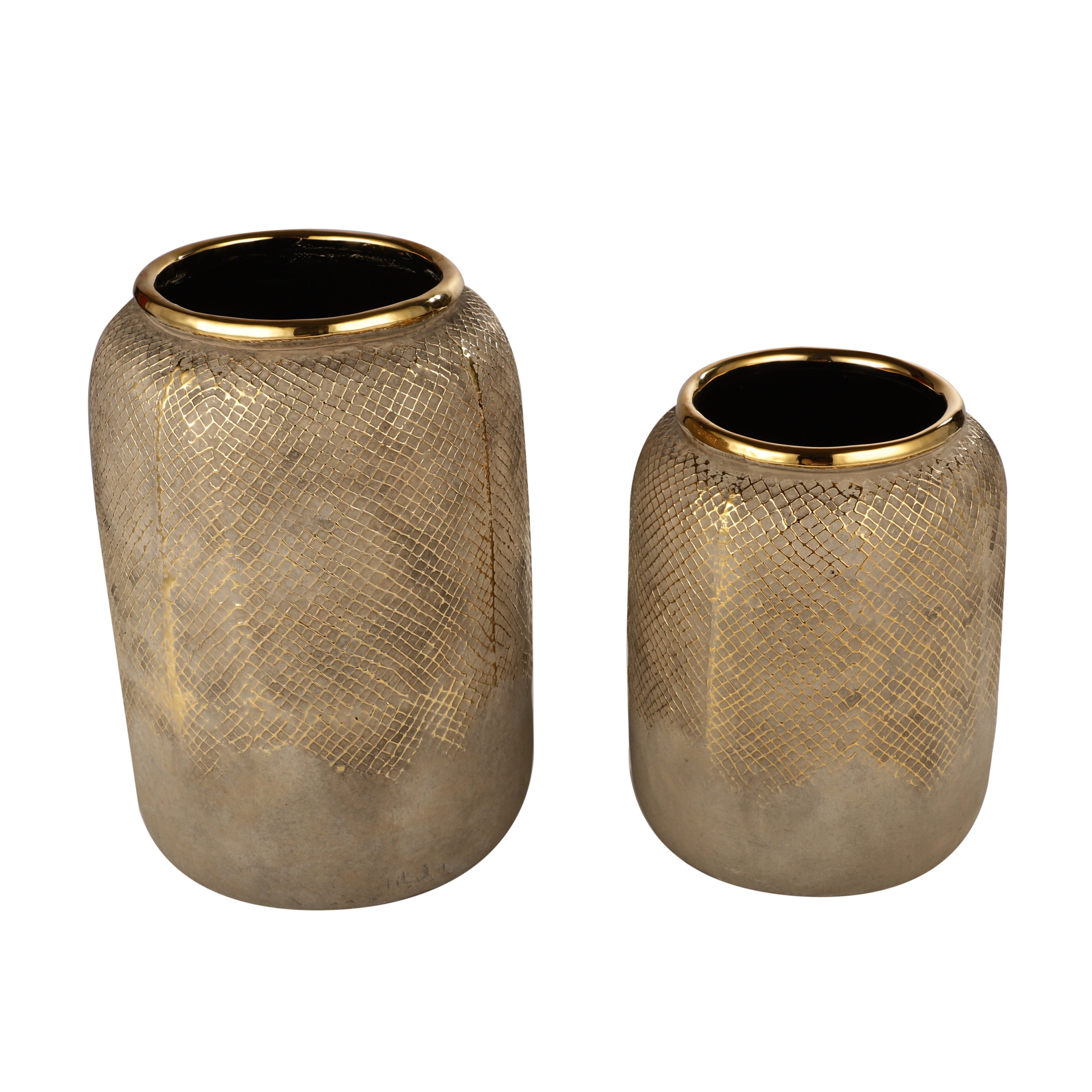 Luxe Gold Chequered Vase (Single)