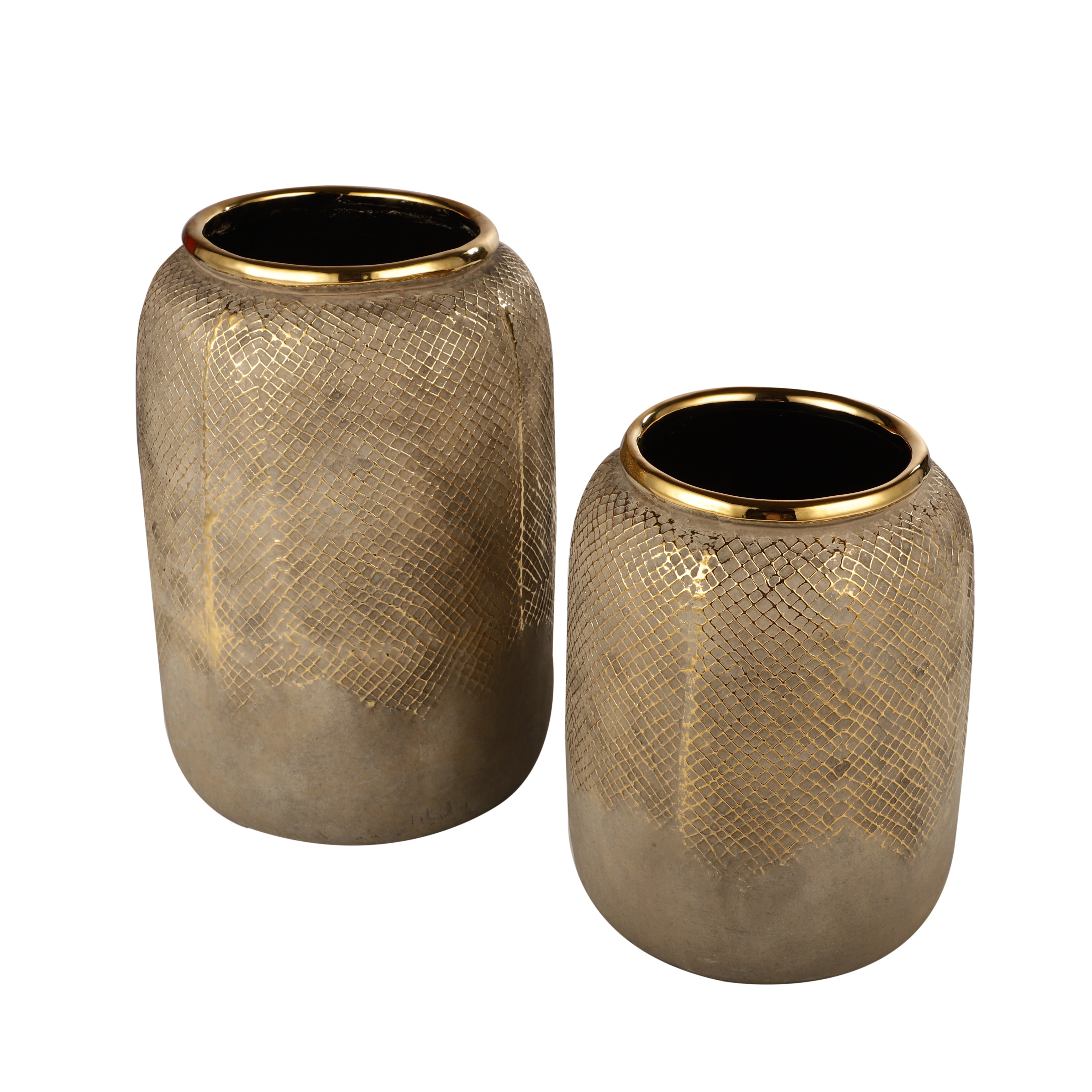 Luxe Gold Chequered Vase (Single)