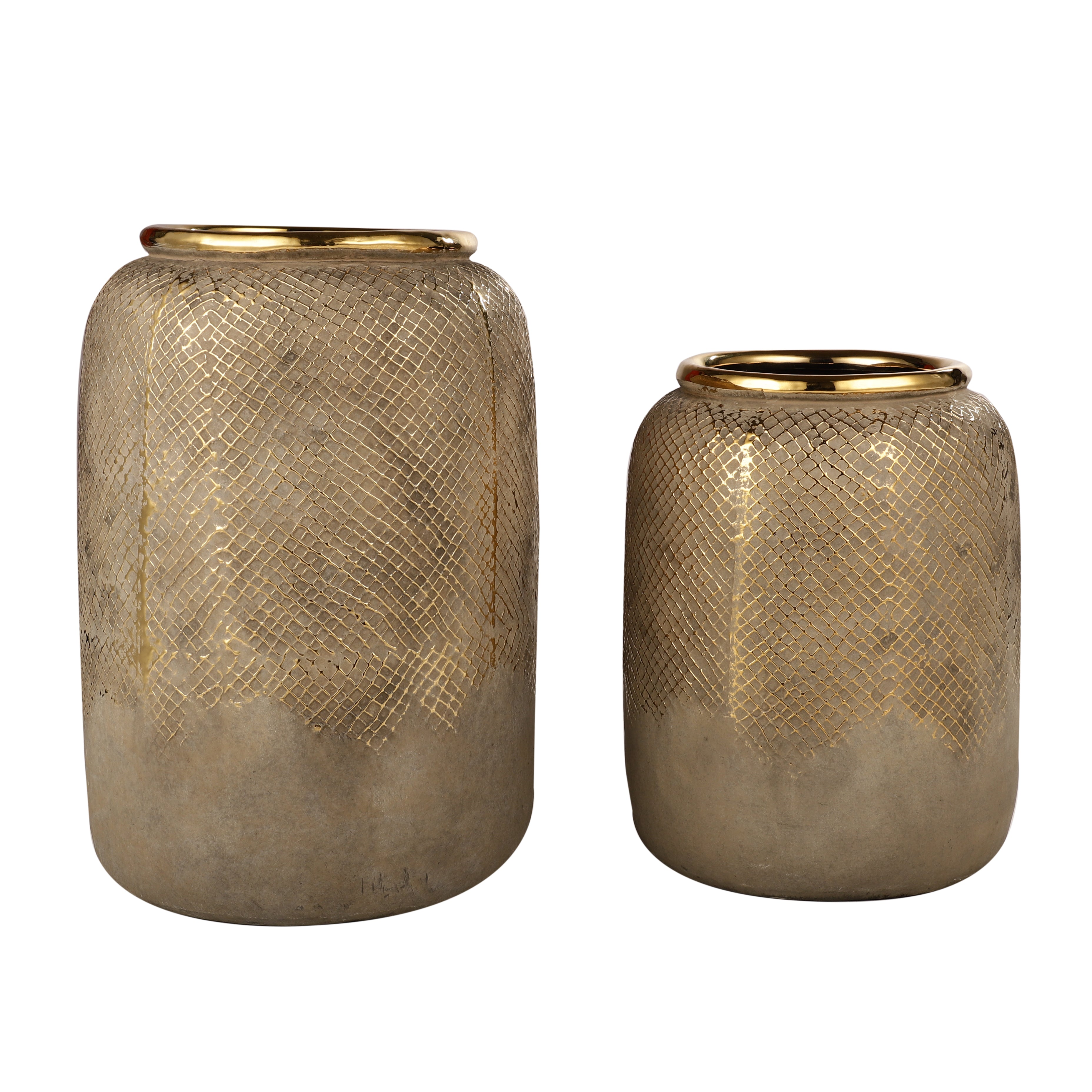 Luxe Gold Chequered Vase (Single)