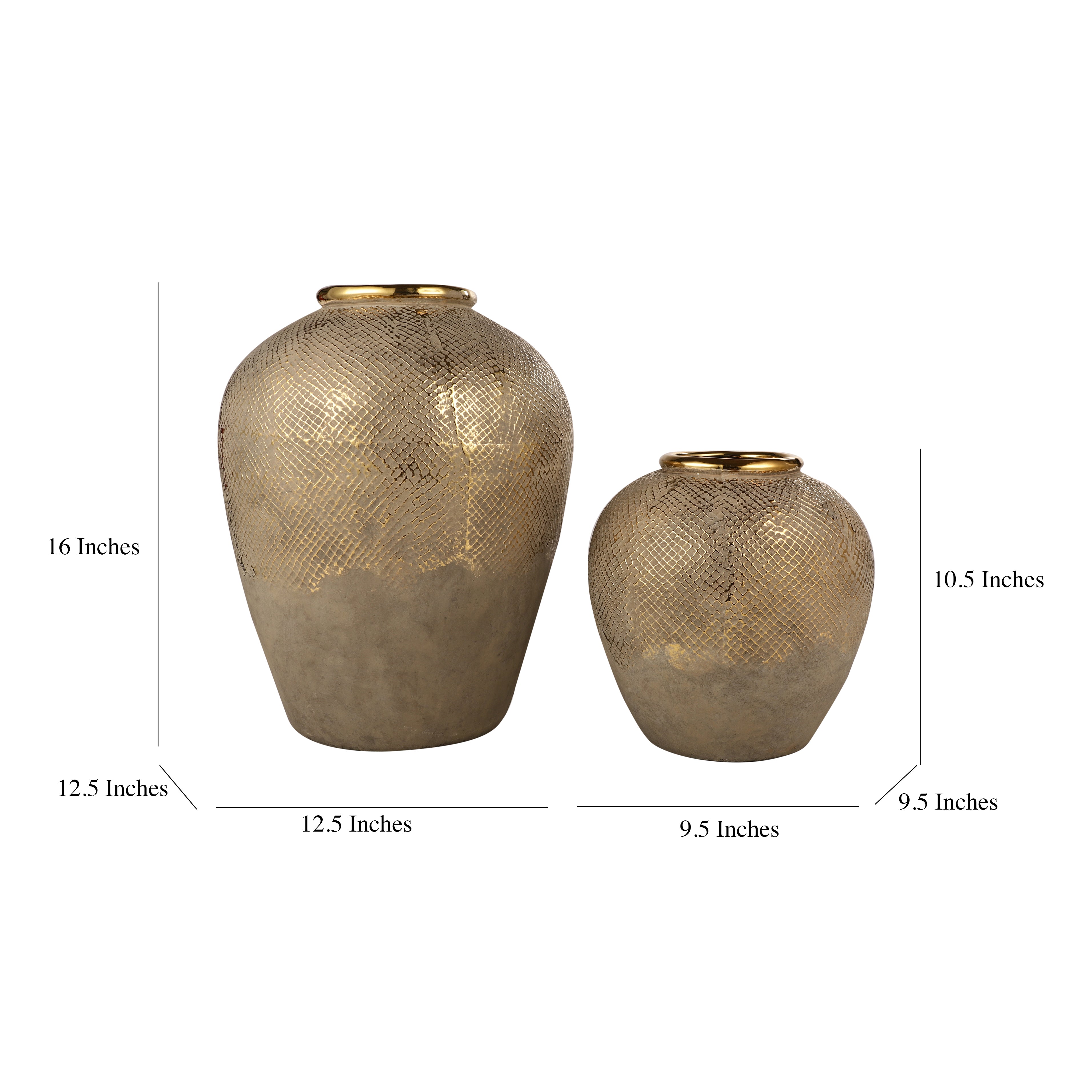 Luxe Gold Meshed Vase (Single)