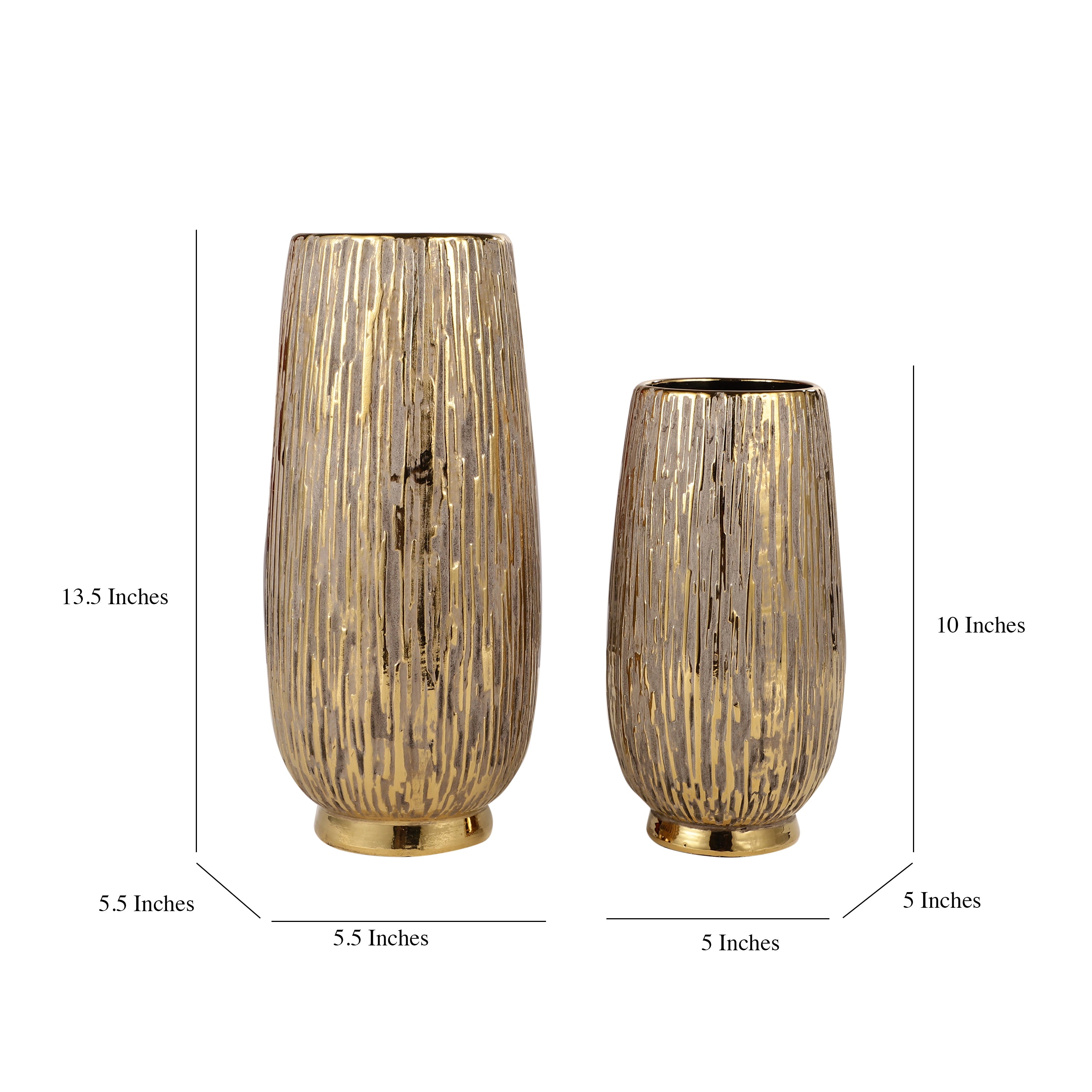 Luxe Gold Embossed Columnar Vase (Single)