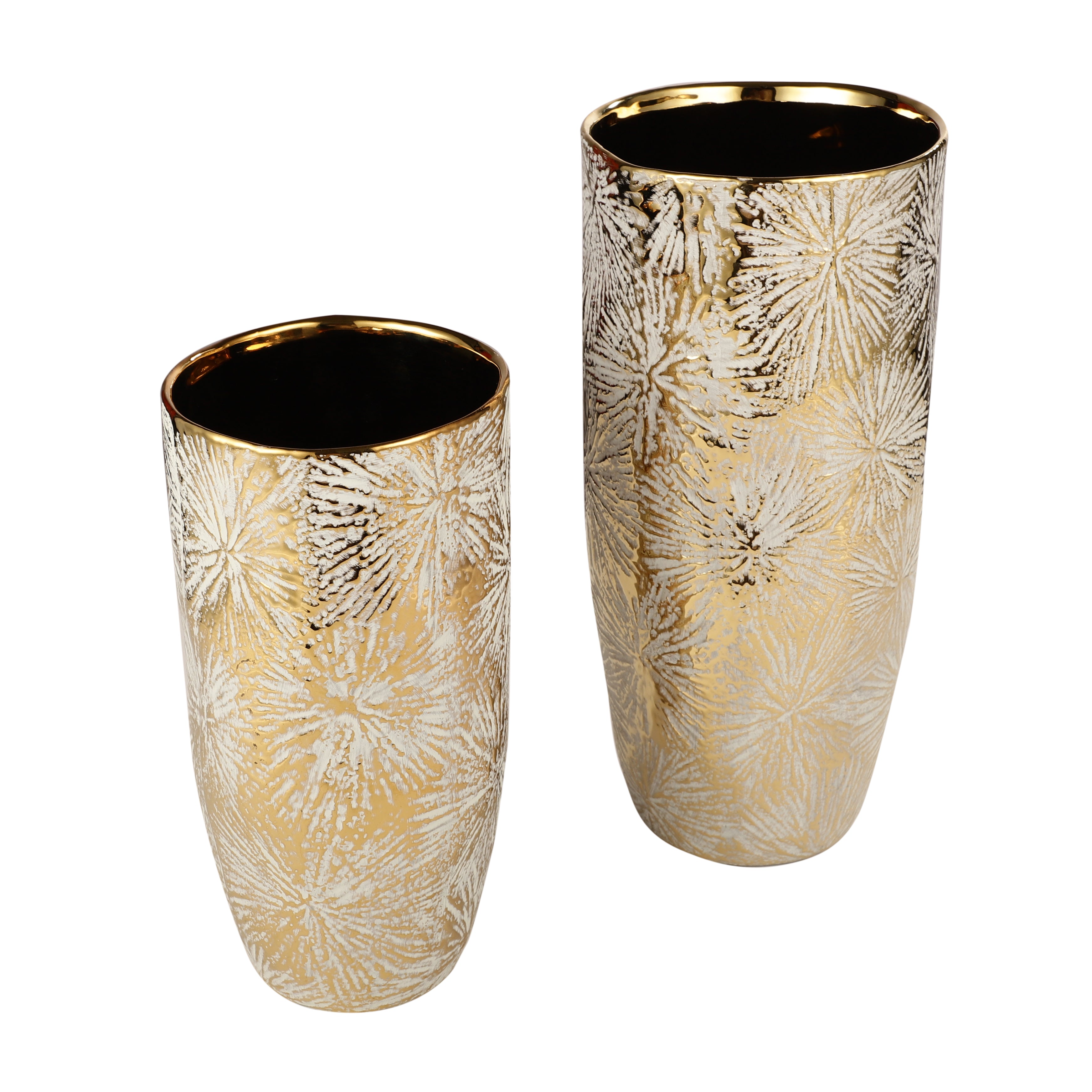 Luxe Gold Floral Embossed Vase (Single)