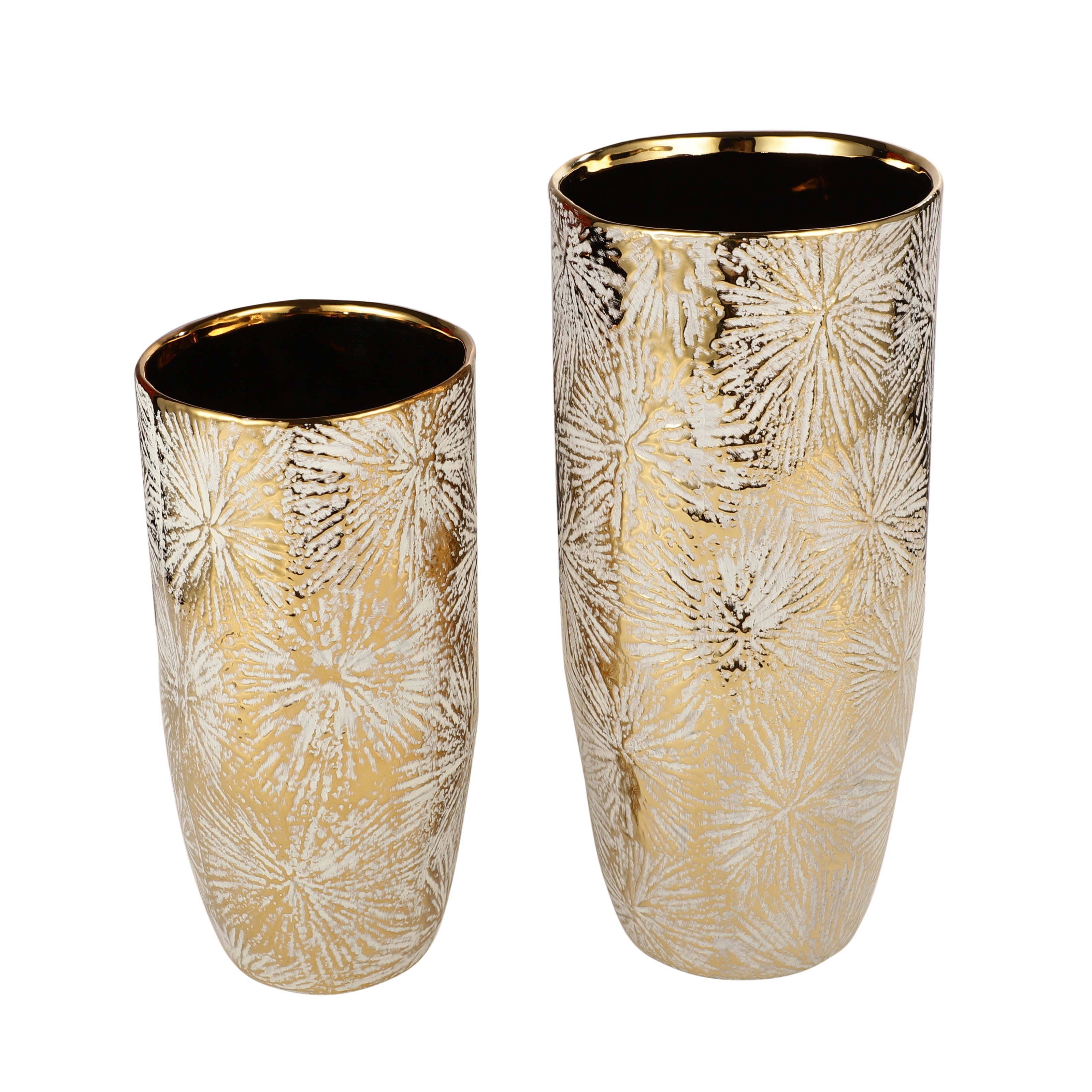 Luxe Gold Floral Embossed Vase (Single)