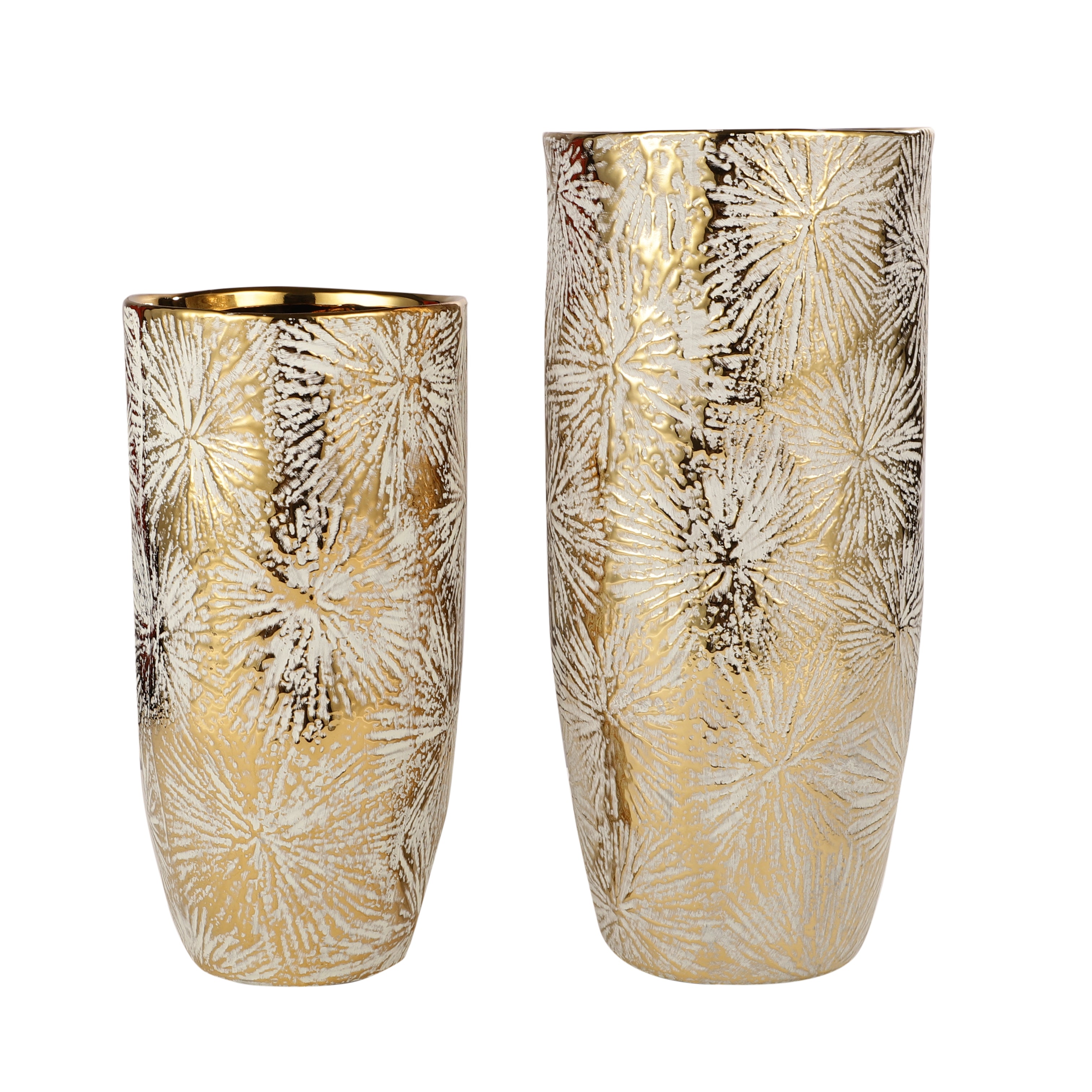 Luxe Gold Floral Embossed Vase (Single)