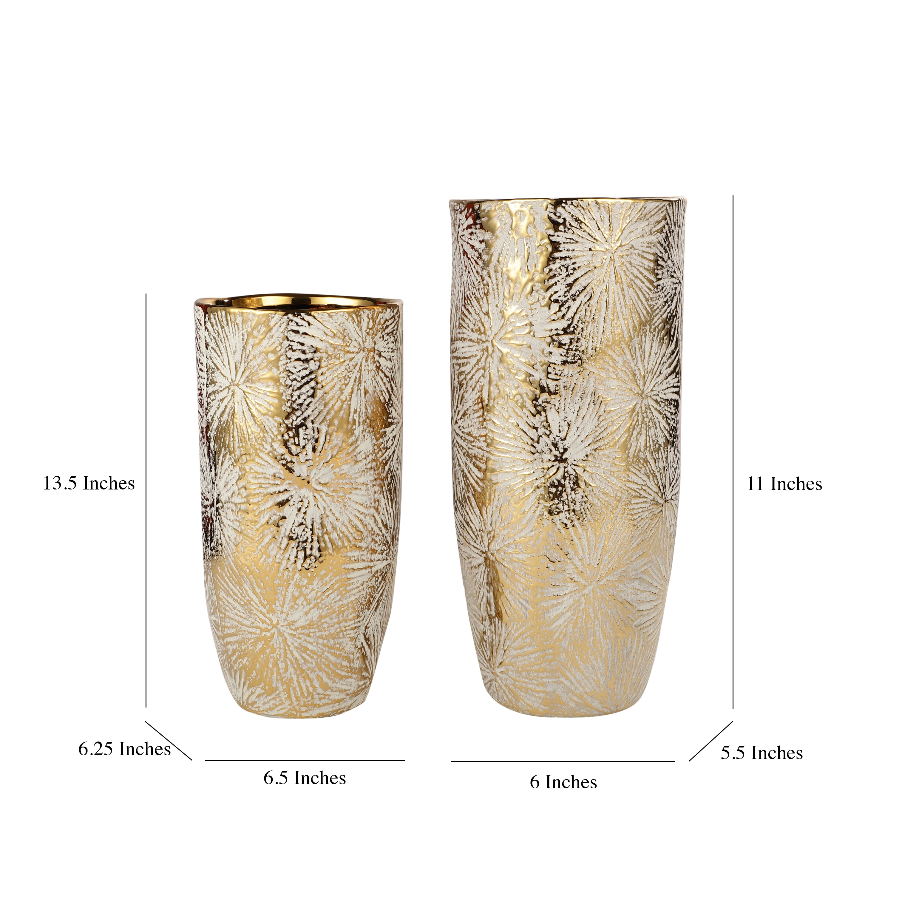 Luxe Gold Floral Embossed Vase (Single)