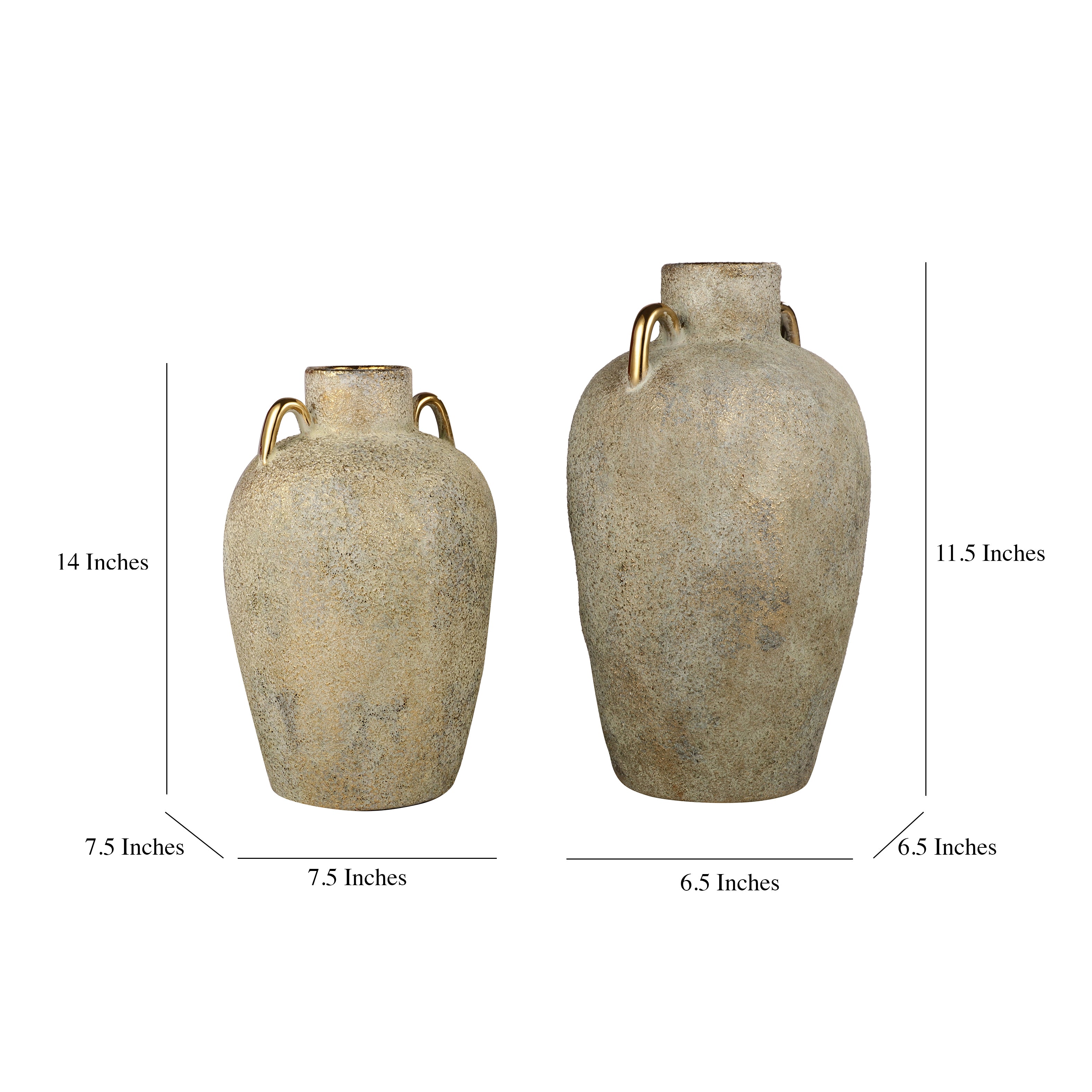 Luxe Earthen Pot With Handles (Single)