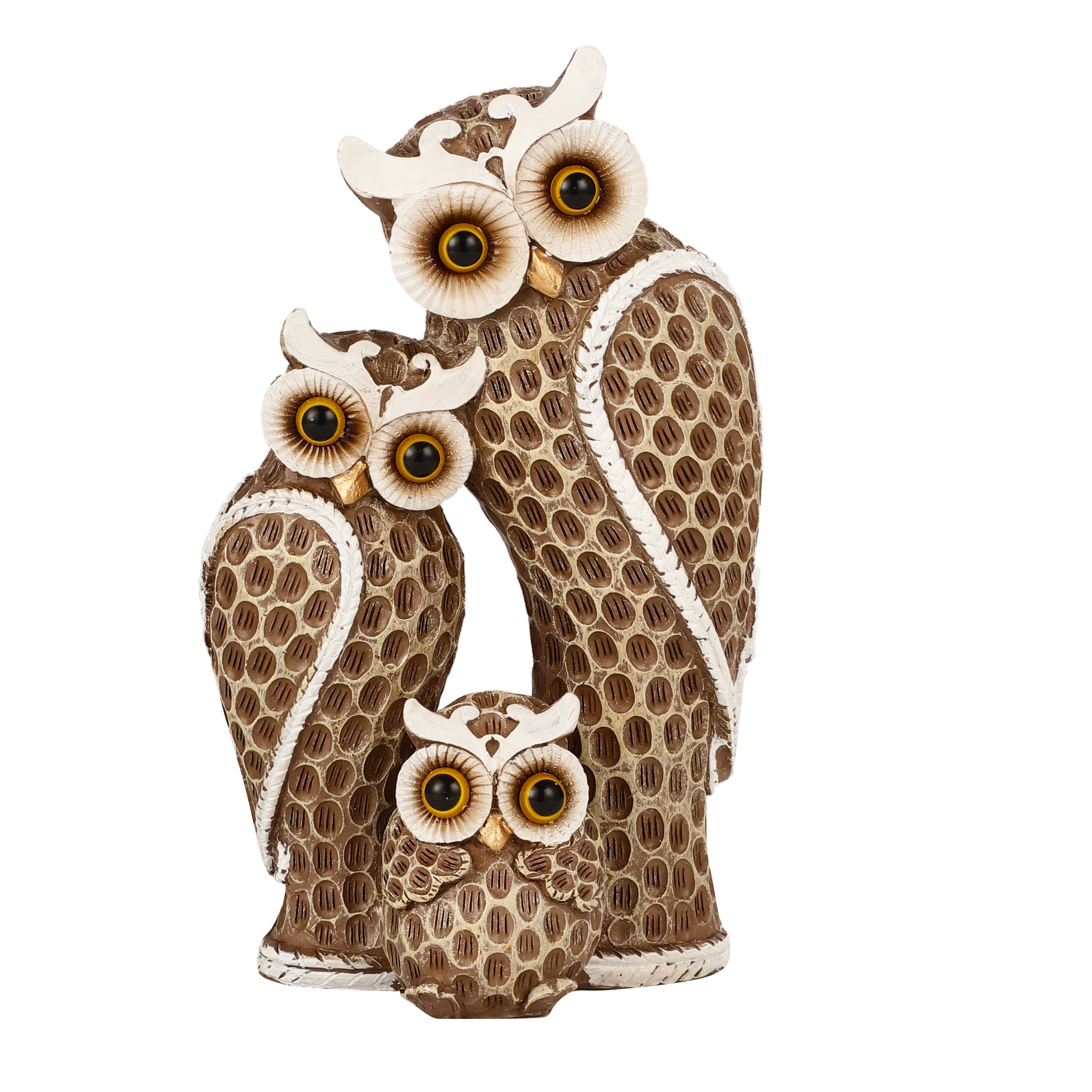 The Loving Owl Family Statue (Brown)