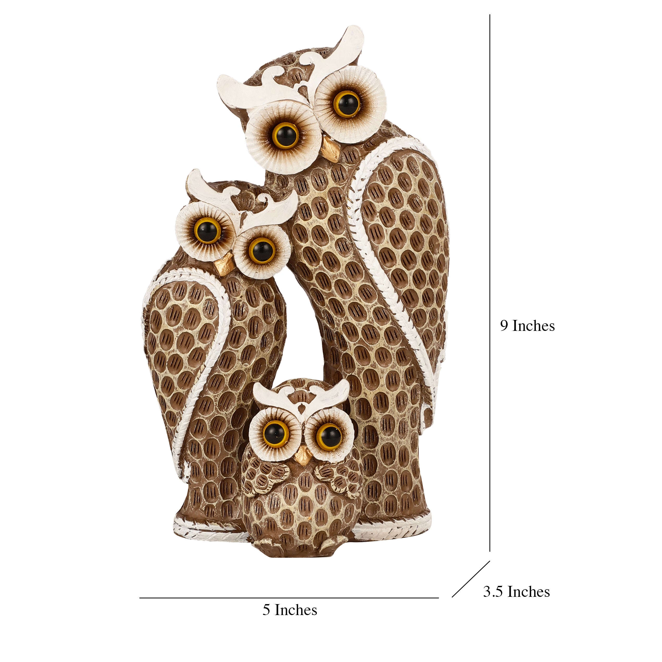 The Loving Owl Family Statue (Brown)