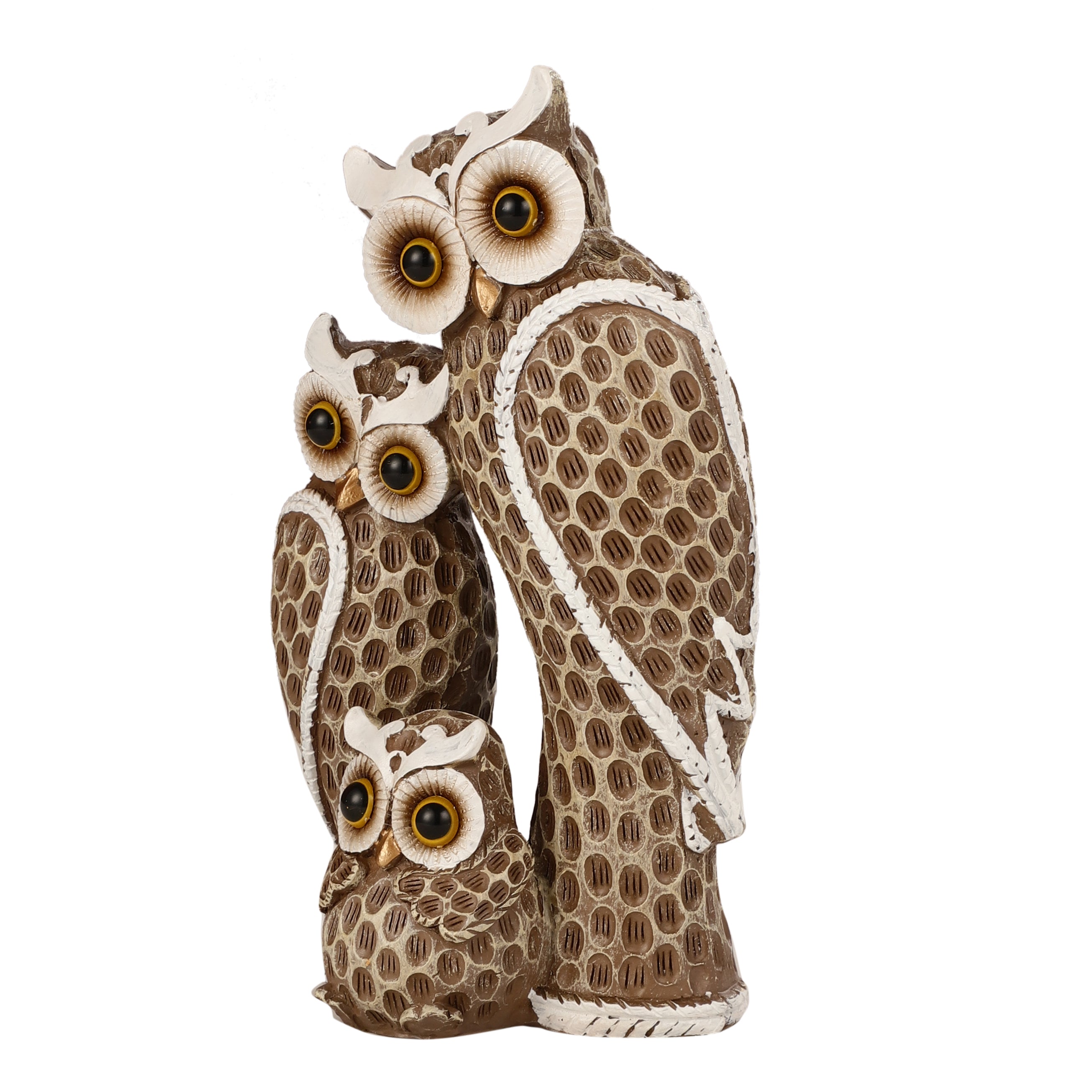 The Loving Owl Family Statue (Brown)