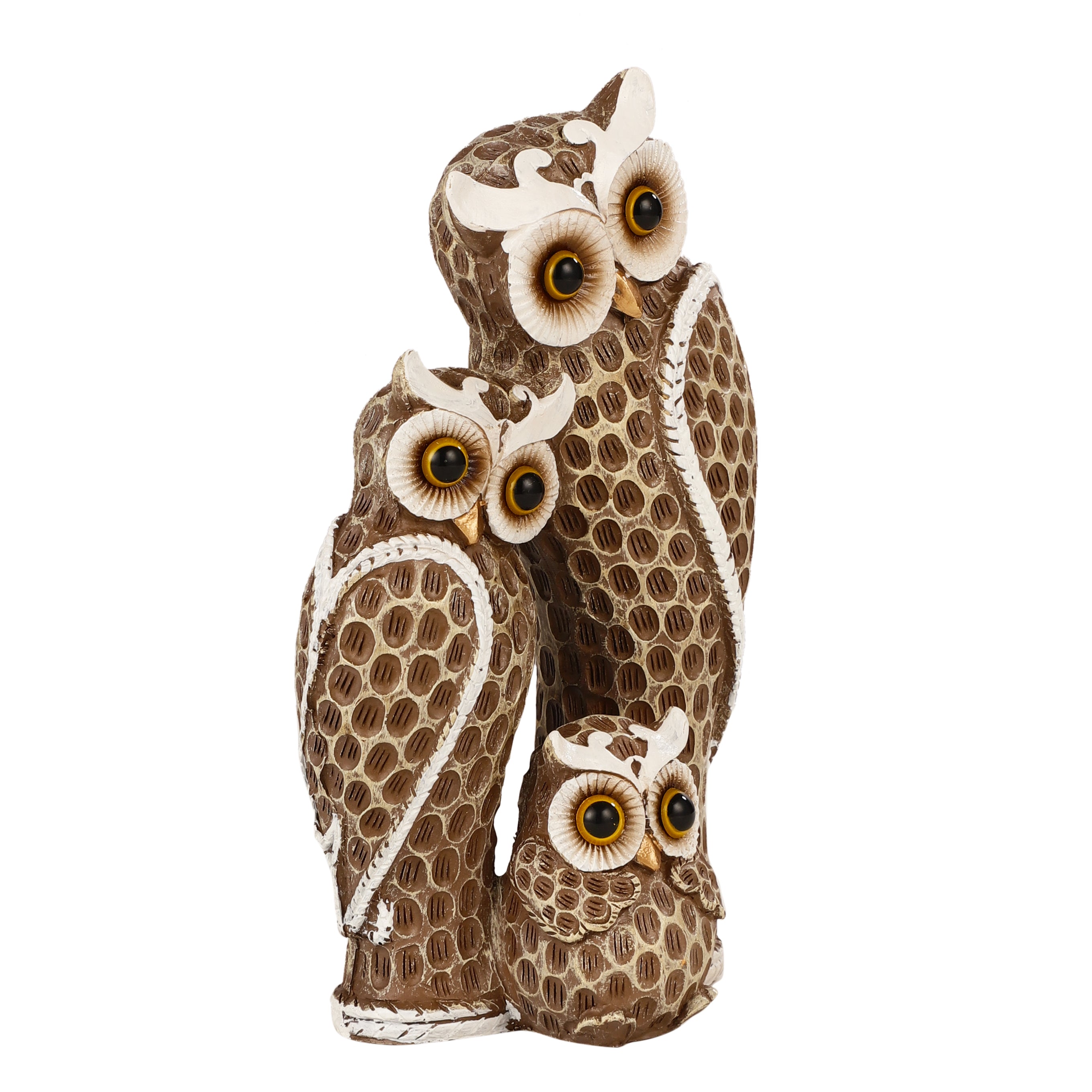 The Loving Owl Family Statue (Brown)