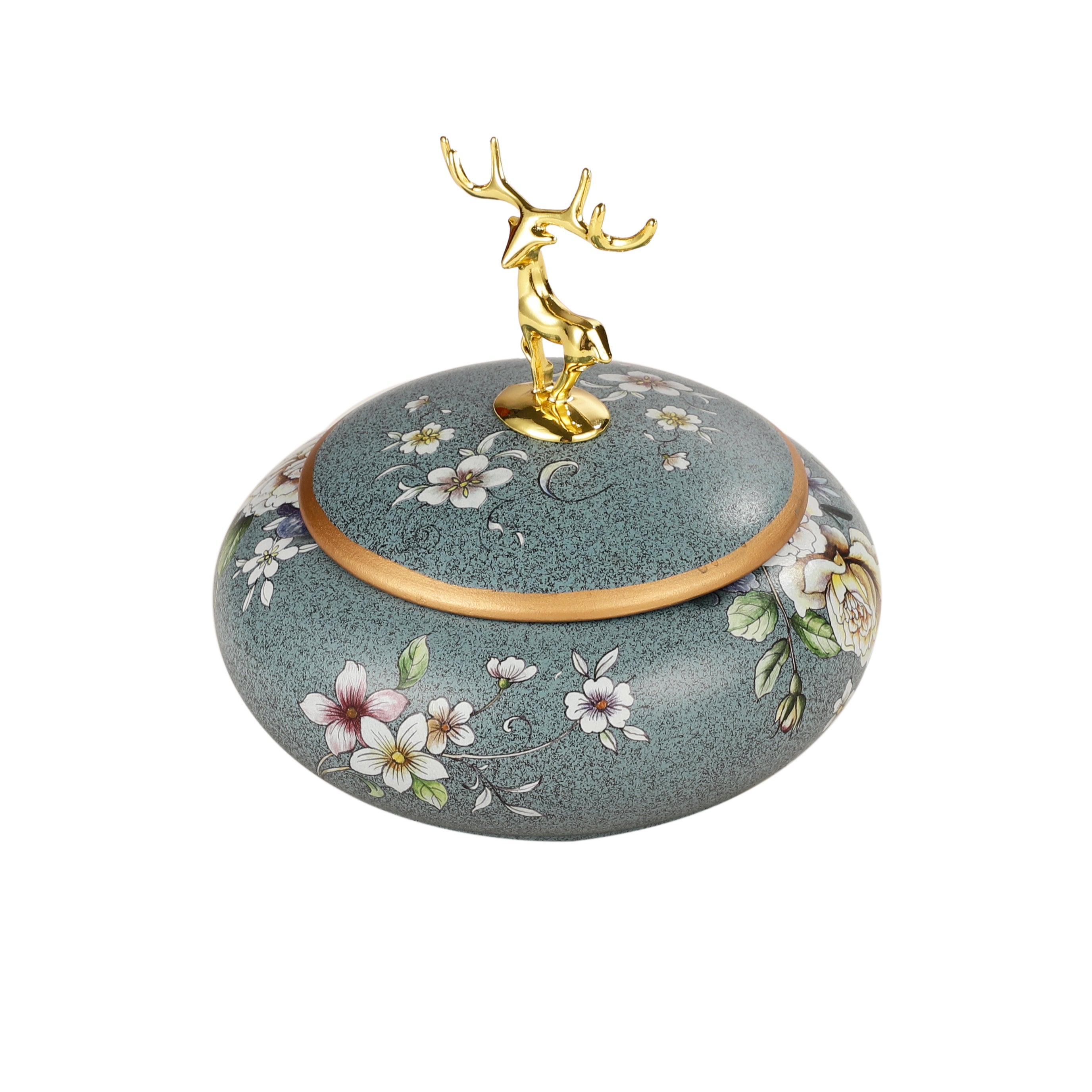 Magnolia Blue Jar With Stag Top