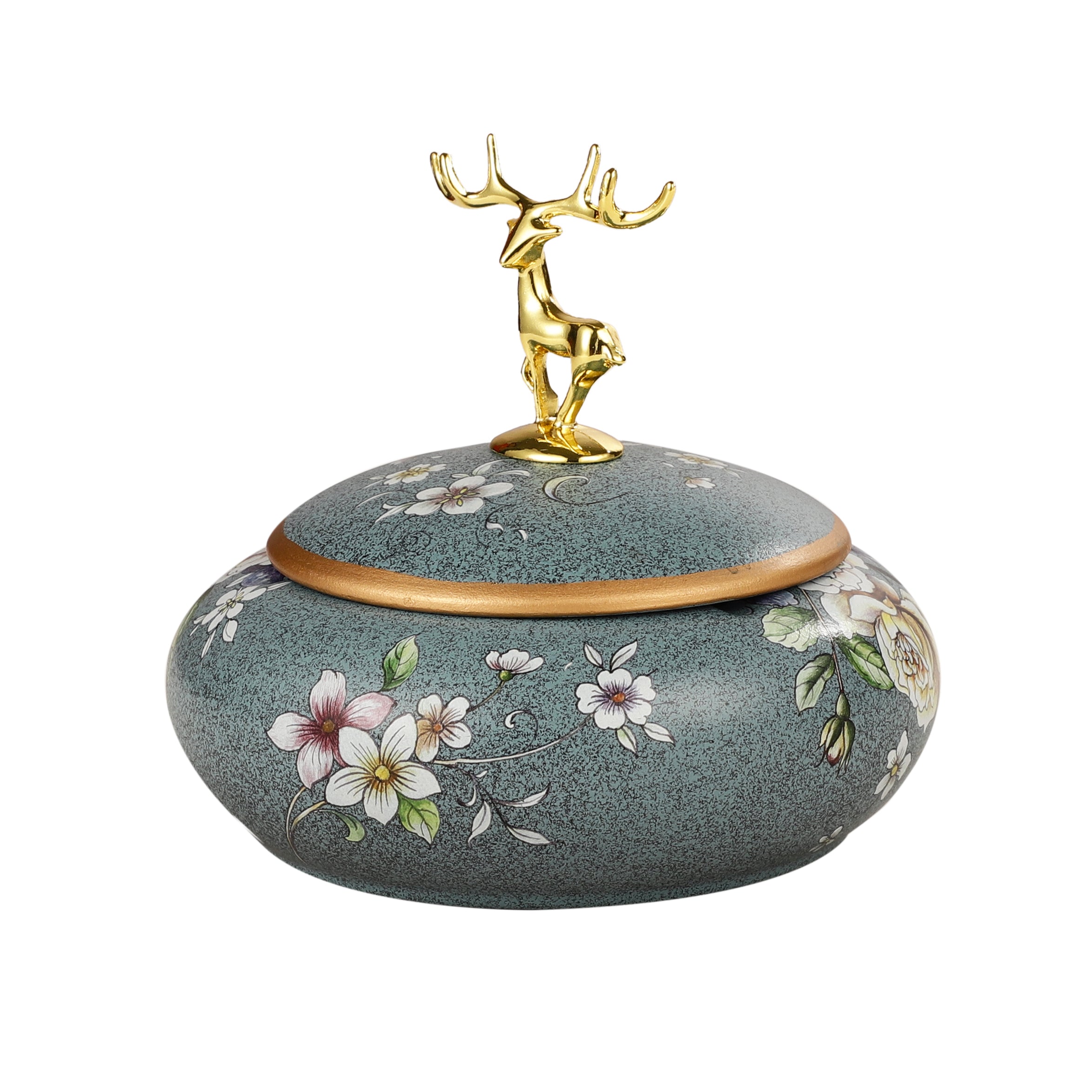 Magnolia Blue Jar With Stag Top