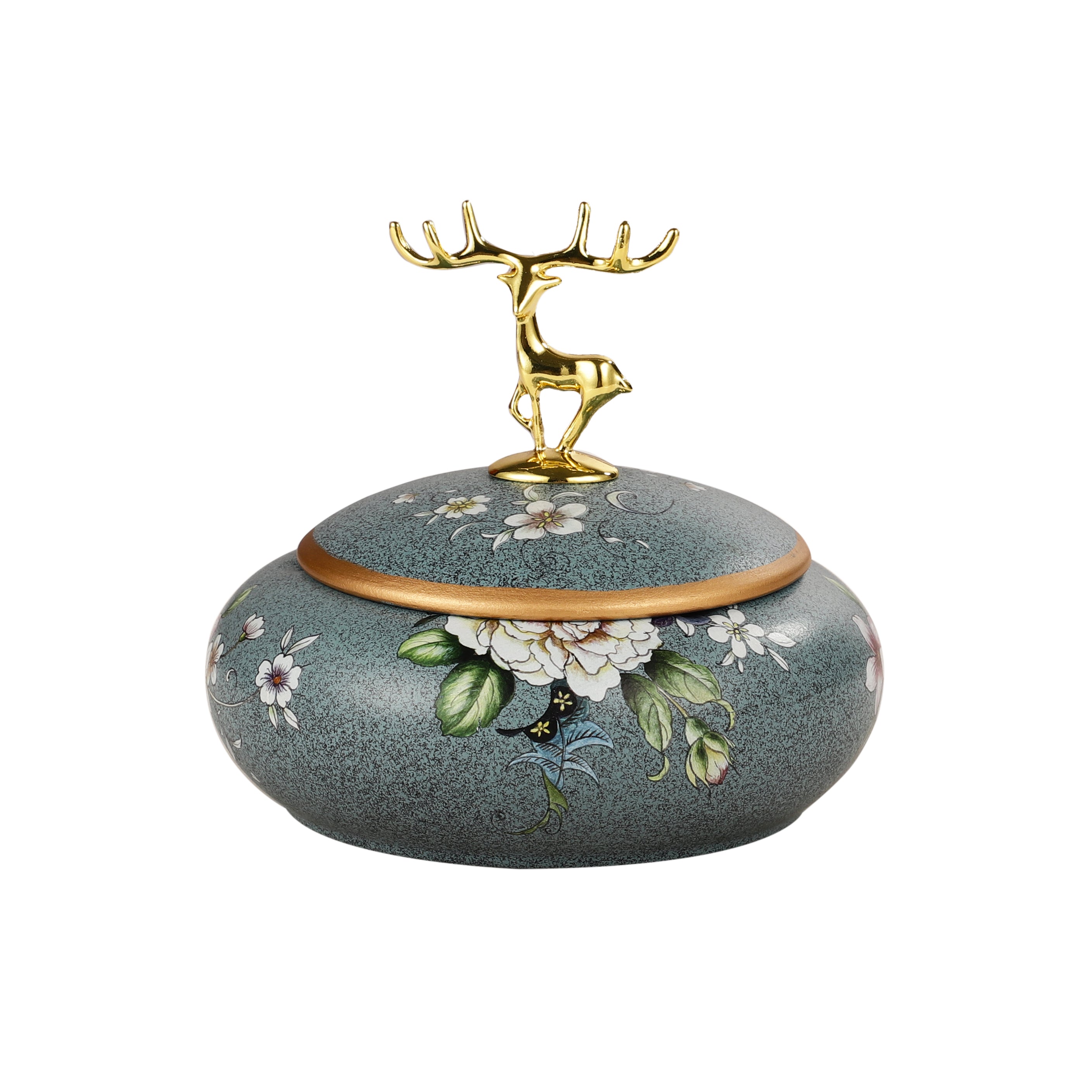 Magnolia Blue Jar With Stag Top