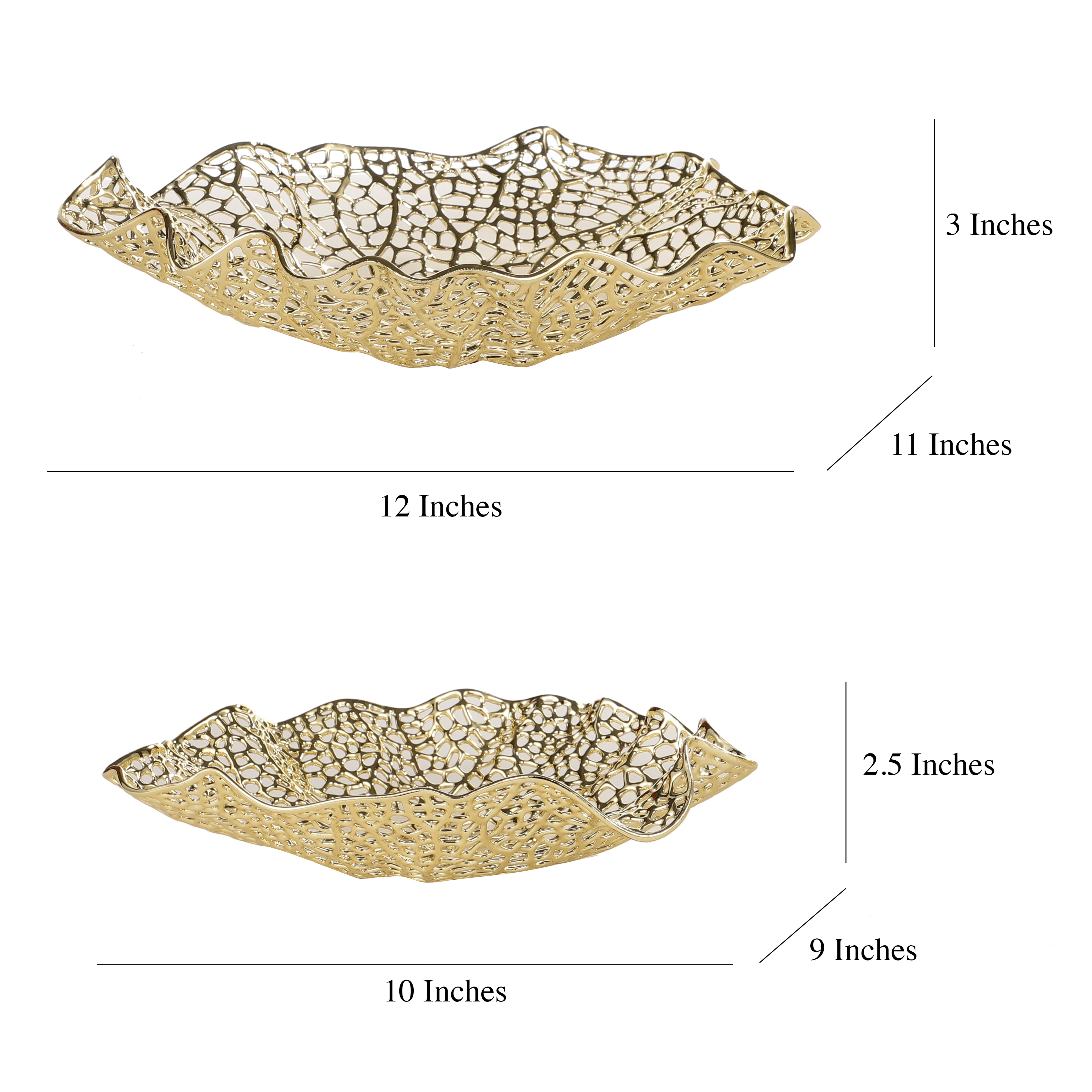 Meshed Hydrangea Gold Platter (Single)