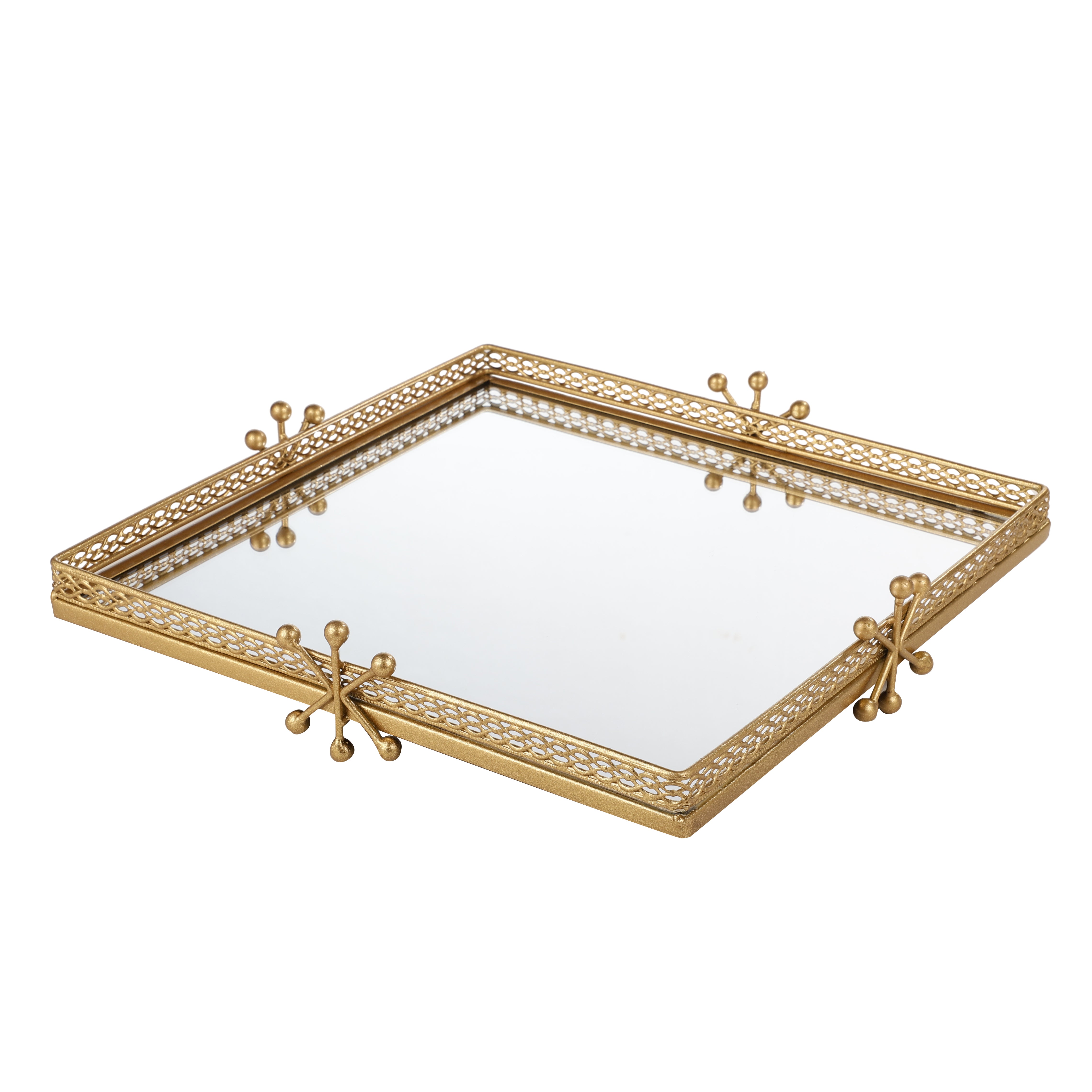 Meshed Square Mirror Tray