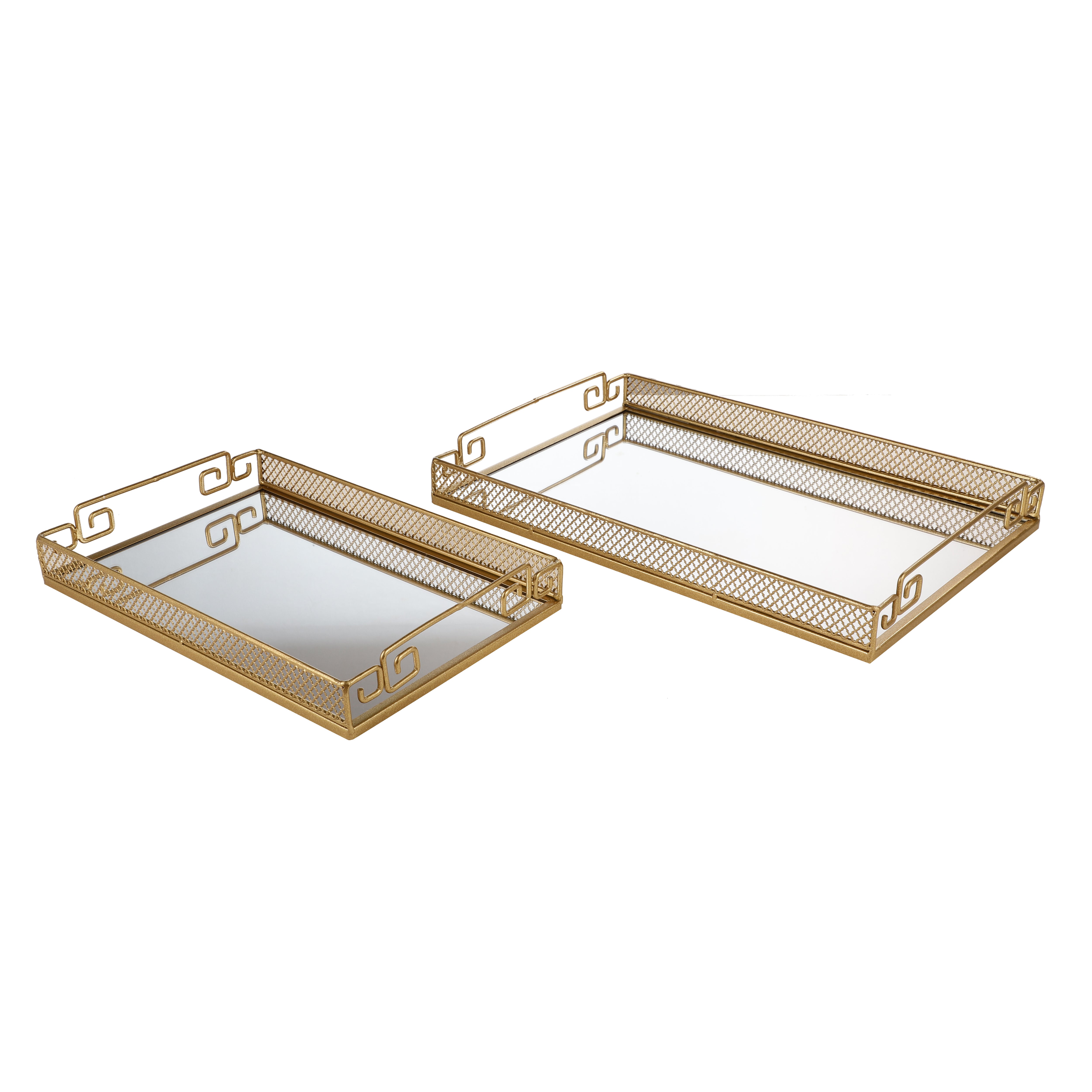 Elegant Rectangle Mirror Tray (Single)