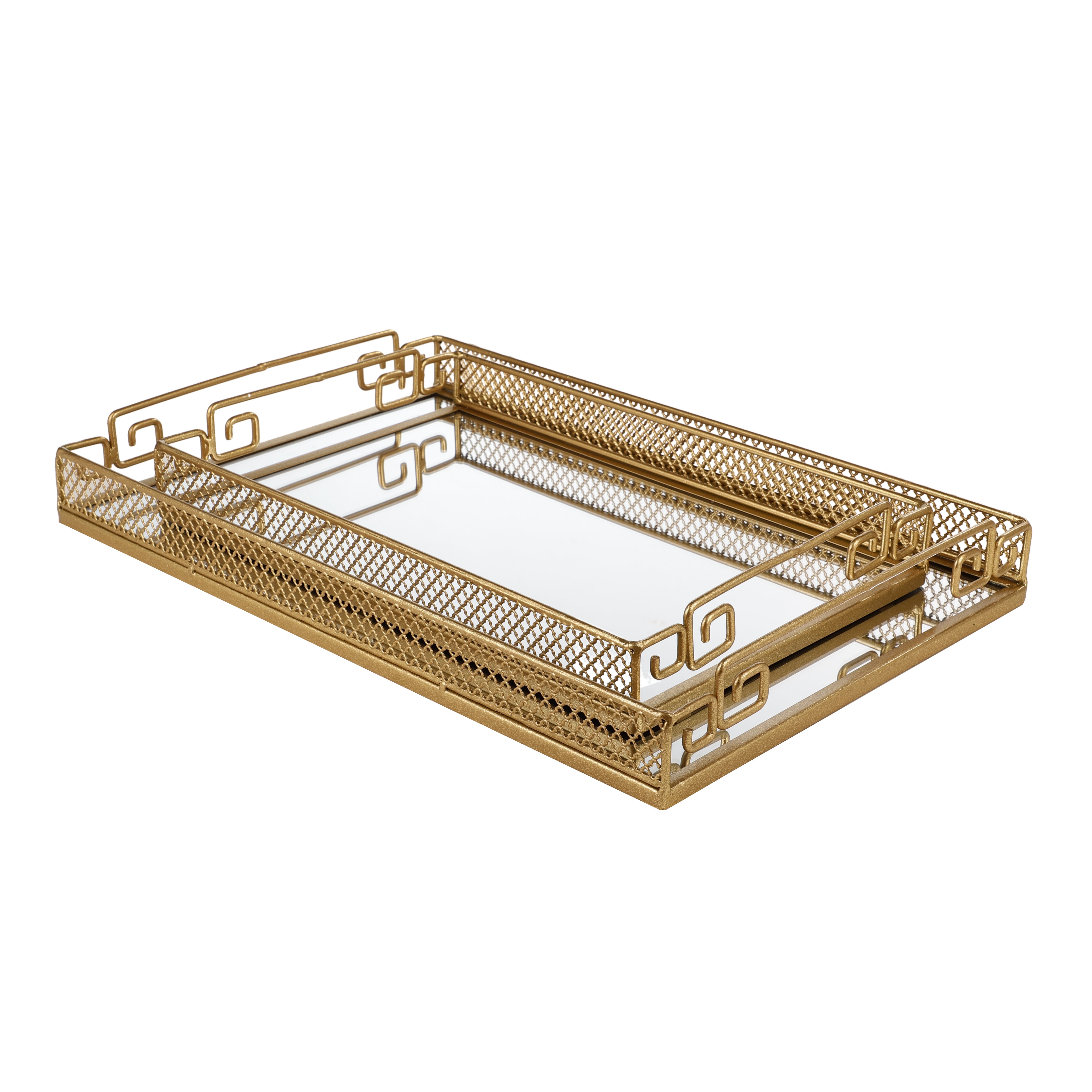 Elegant Rectangle Mirror Tray (Single)