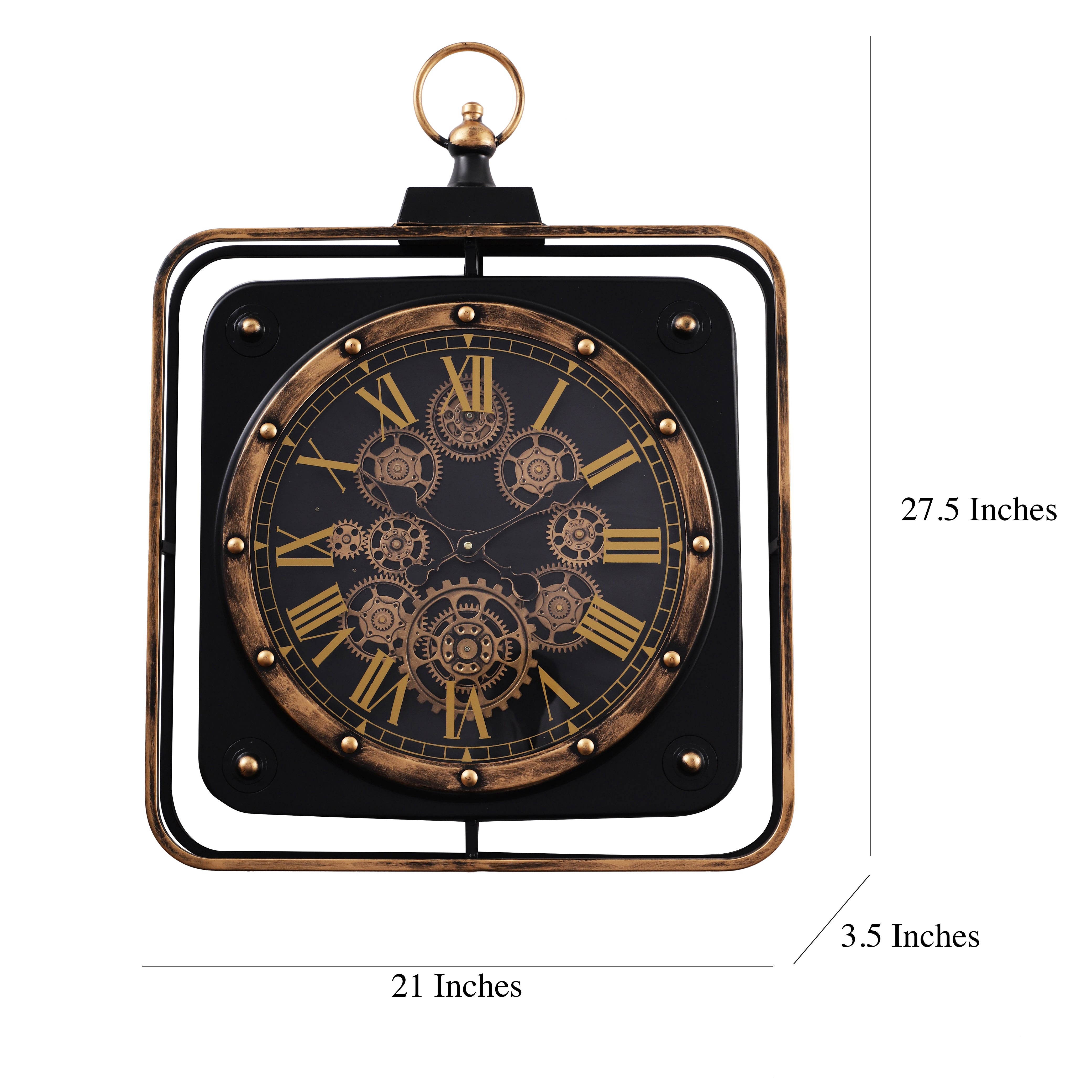 Framed Square Antique Wall Clock