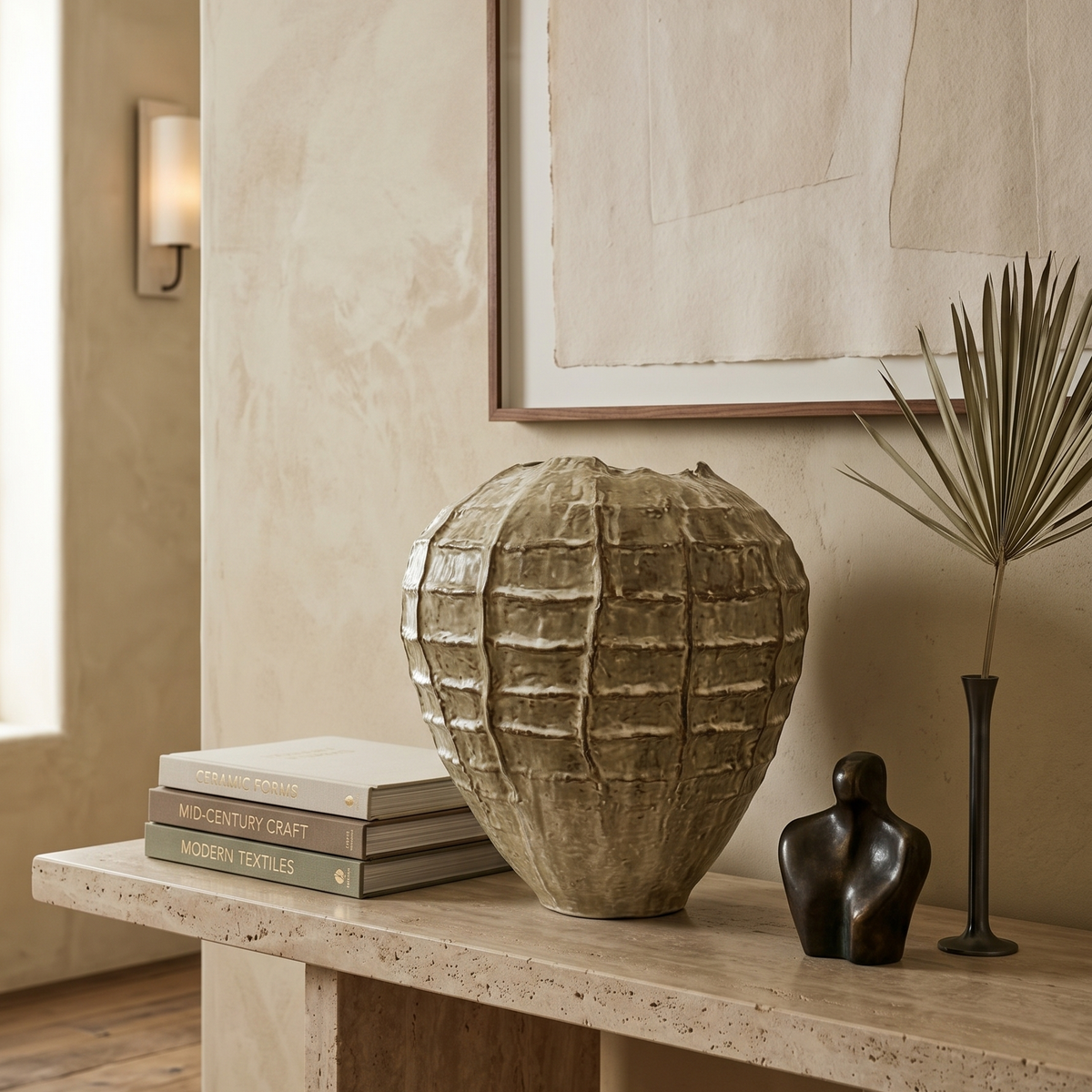 Ivory Pod Ribbed Vase