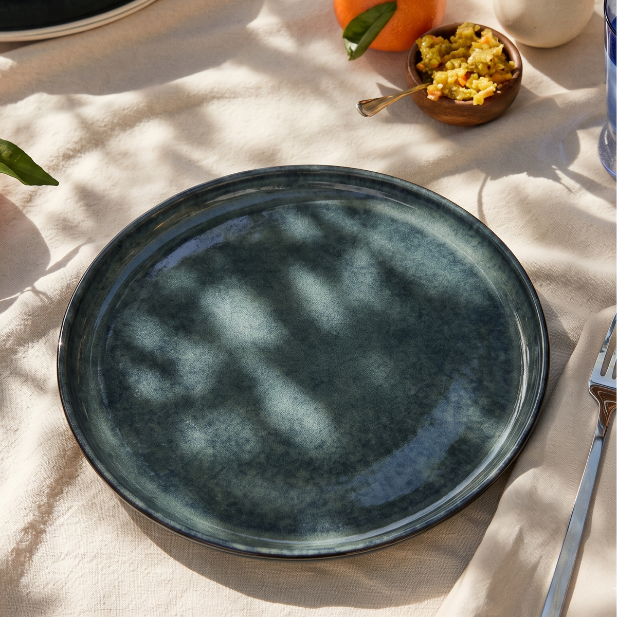 Jade Lagoon Ceramic Dinner Plate (Set of 4)