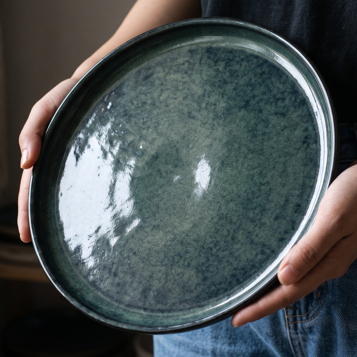 Jade Lagoon Ceramic Dinner Plate (Set of 4)