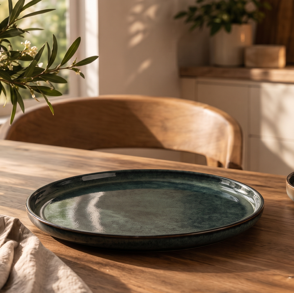 Jade Lagoon Ceramic Dinner Plate (Set of 4)