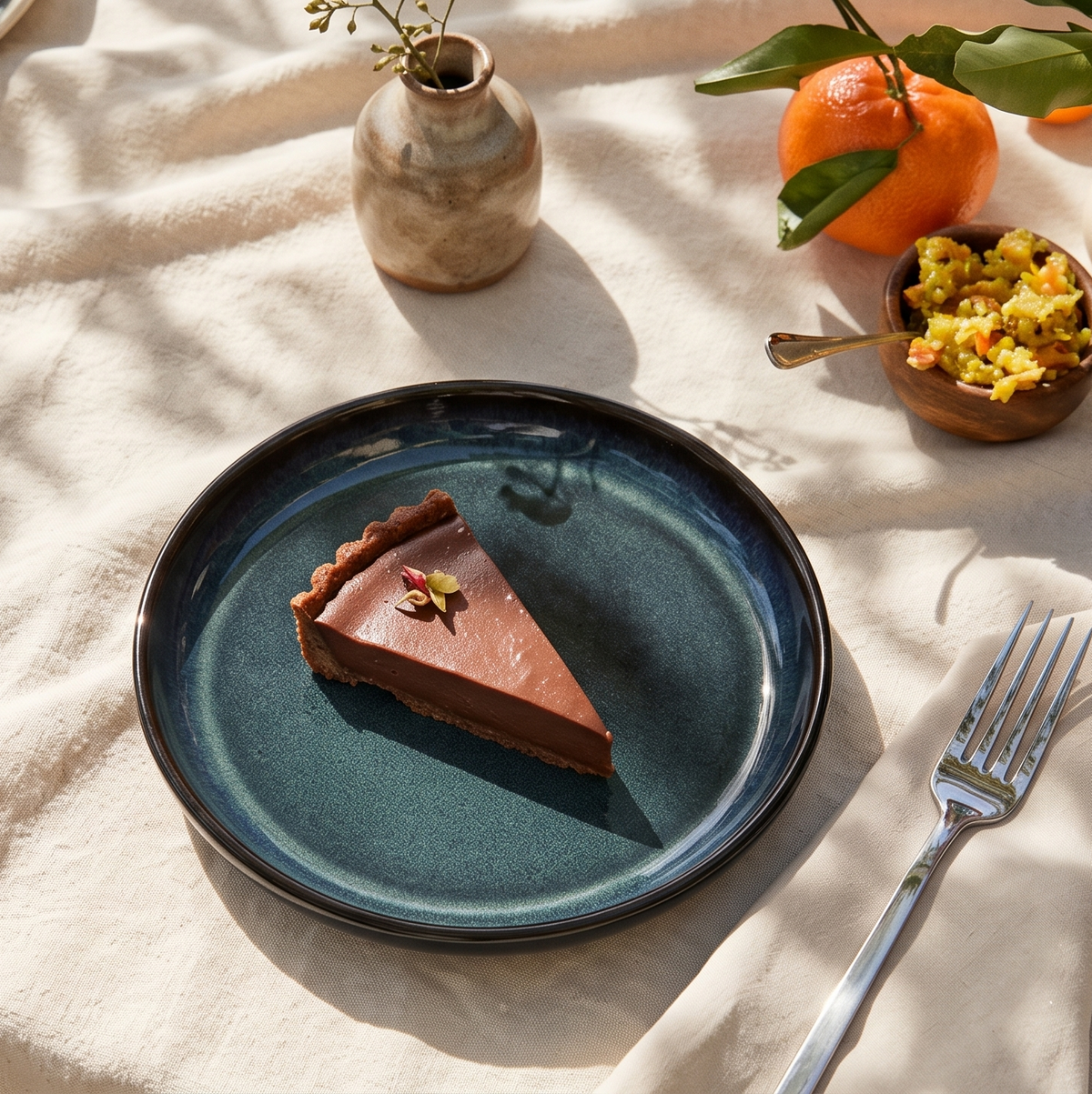 Jade Lagoon Ceramic Snack Plate (Set of 4)