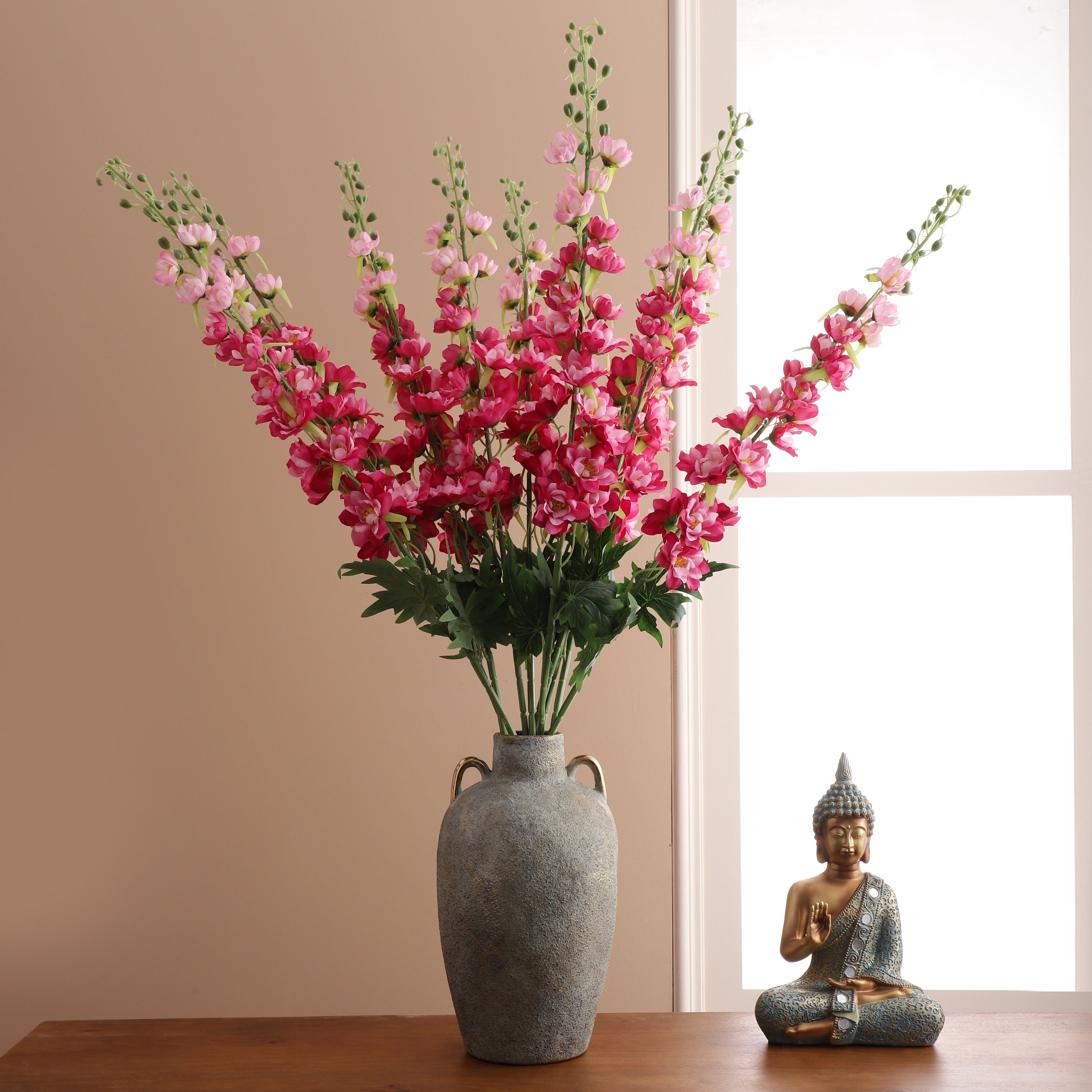 Faux Dual Shade Pink Delphinium Stick (Single)