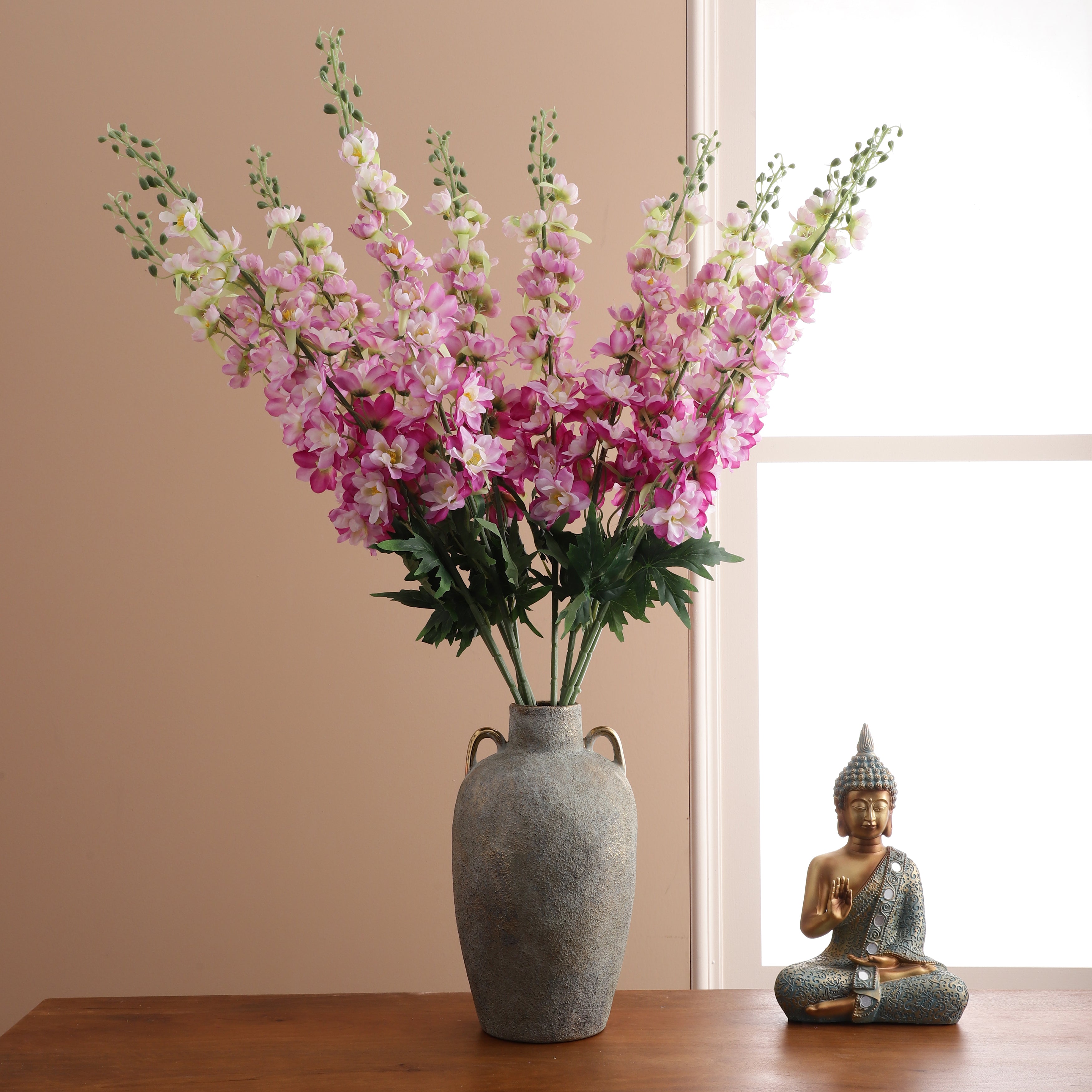 Faux Dual Shade Mauve Delphinium Stick (Single)